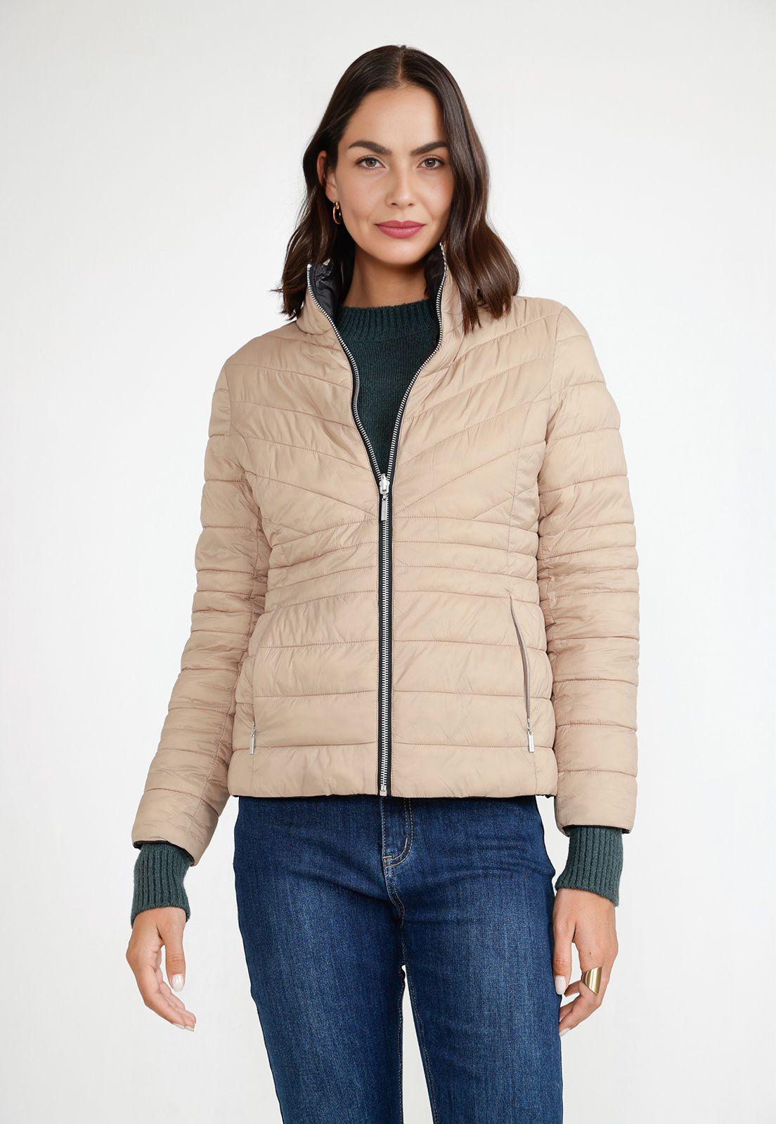 Parka Reversible Mujer Poliéster Negro-1