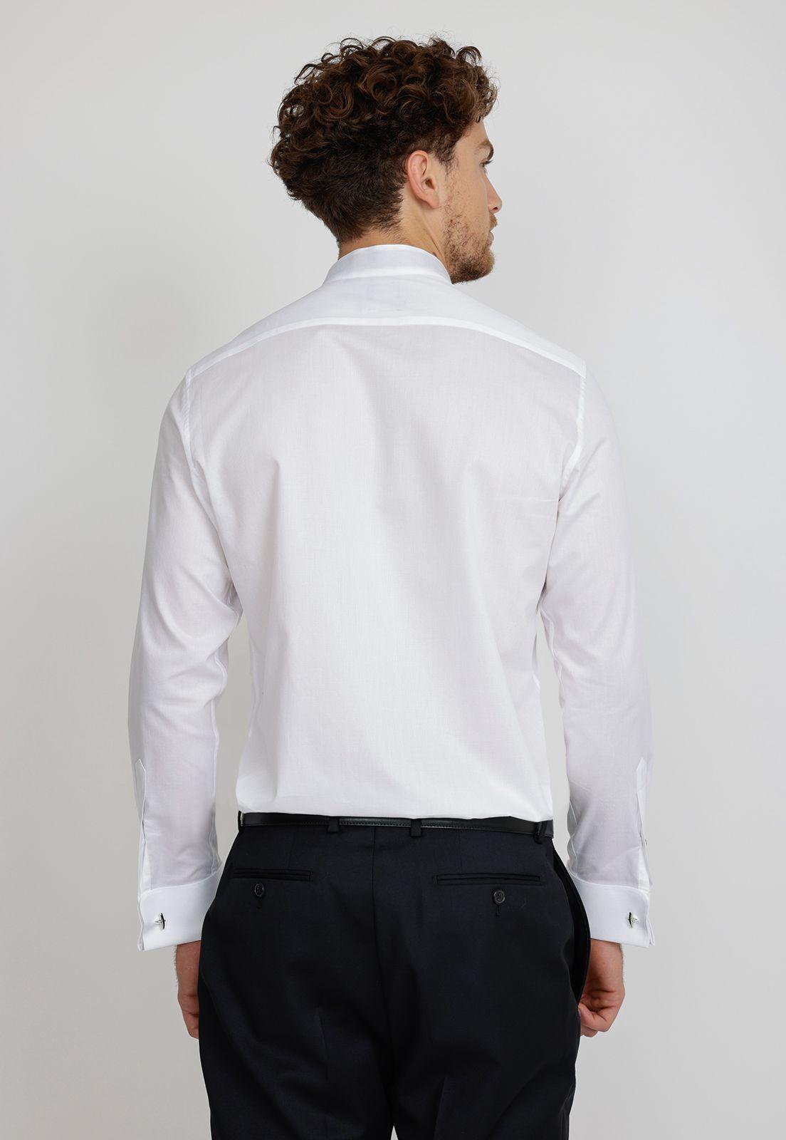 Camisa hombre Formal Slim Fit Luxury Algodón Blanco -1