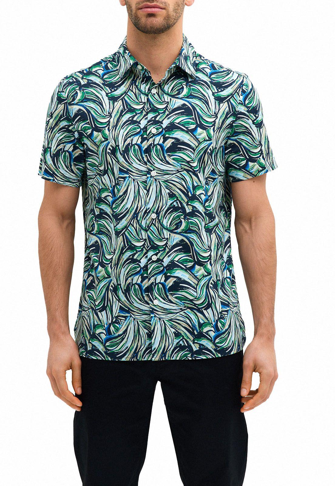 Camisa Estampada Verde-0