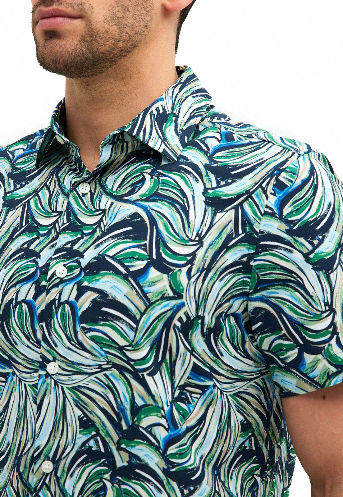 Camisa Estampada Verde-2