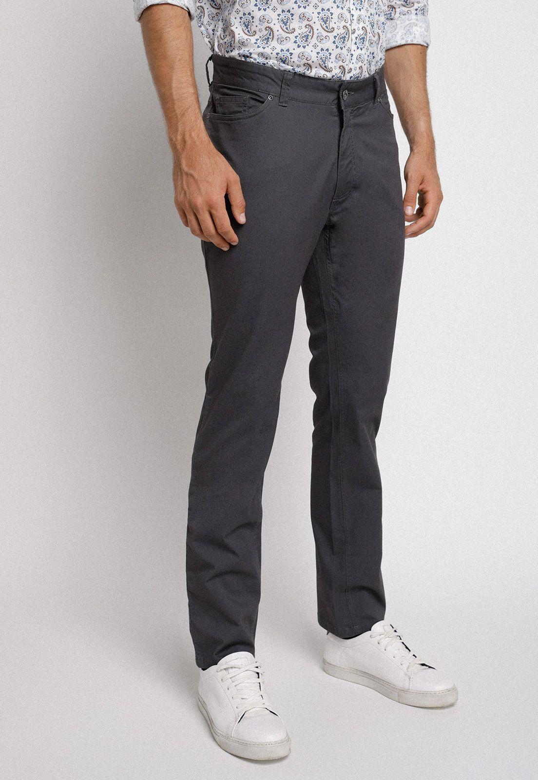 Pantalón cinco bolsillos gris oscuro-0