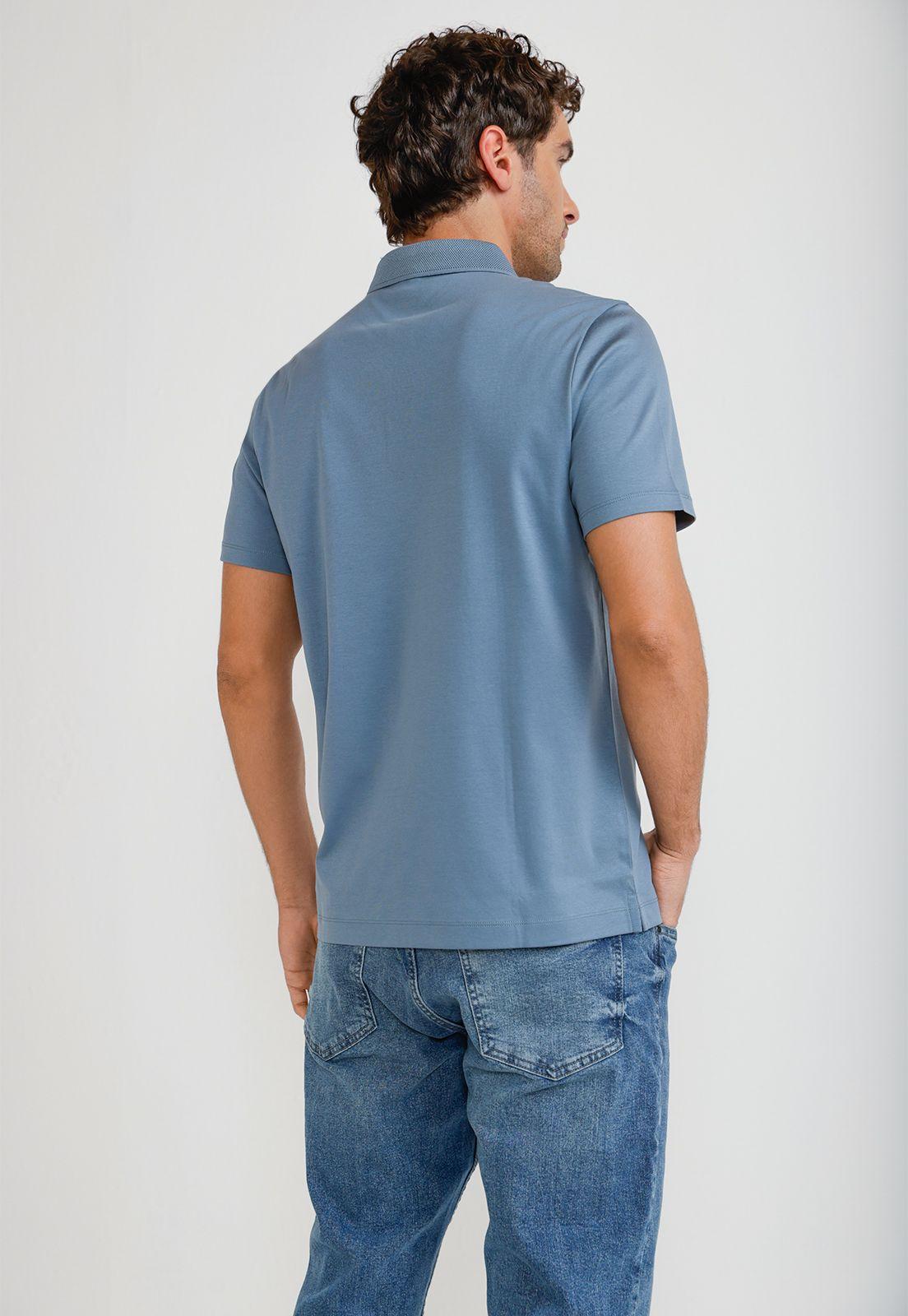 Polera Hombre Polo Manga Corta Azul Piedra-1