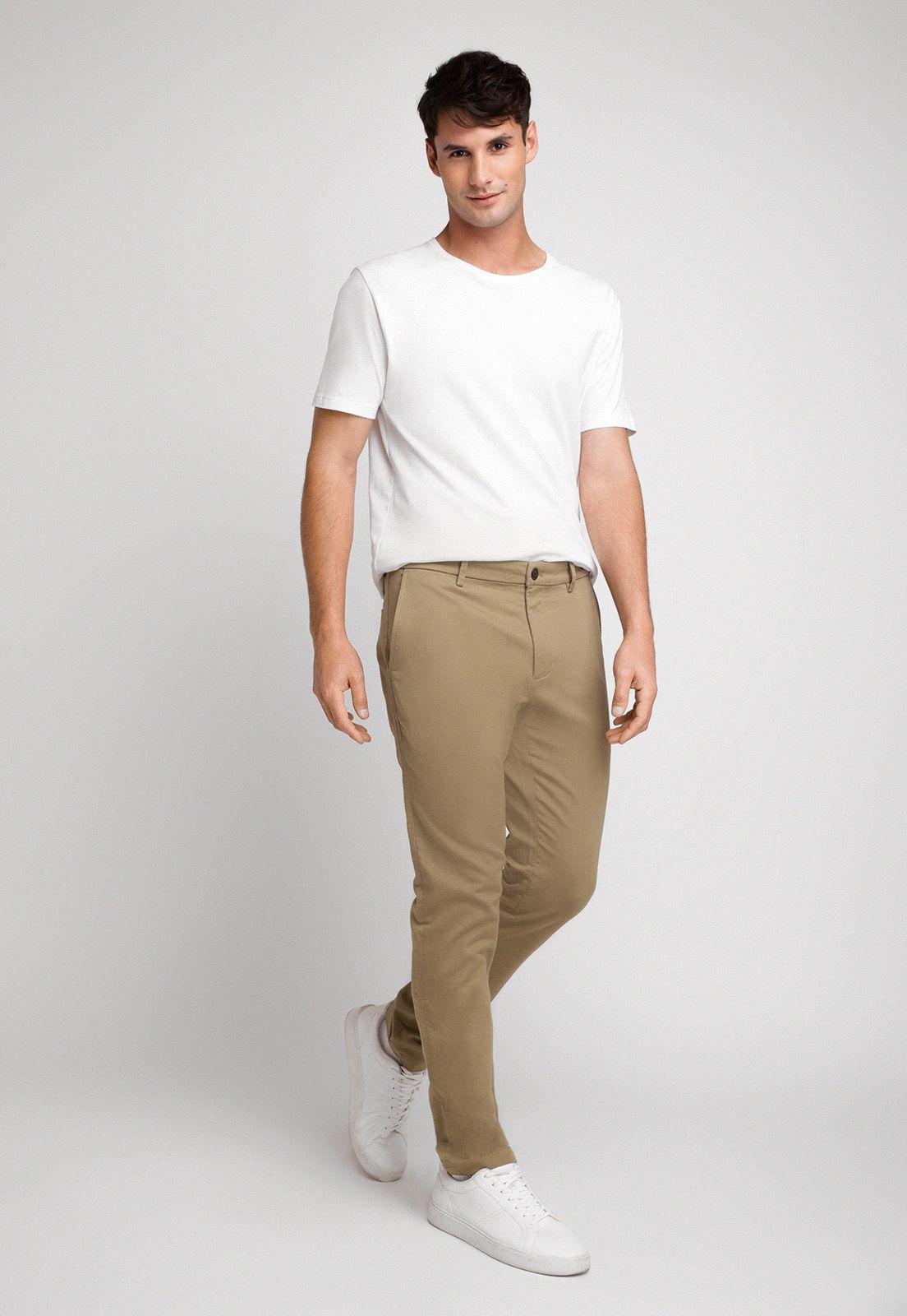 Pantalón Casual Liso Chino Khaki-3