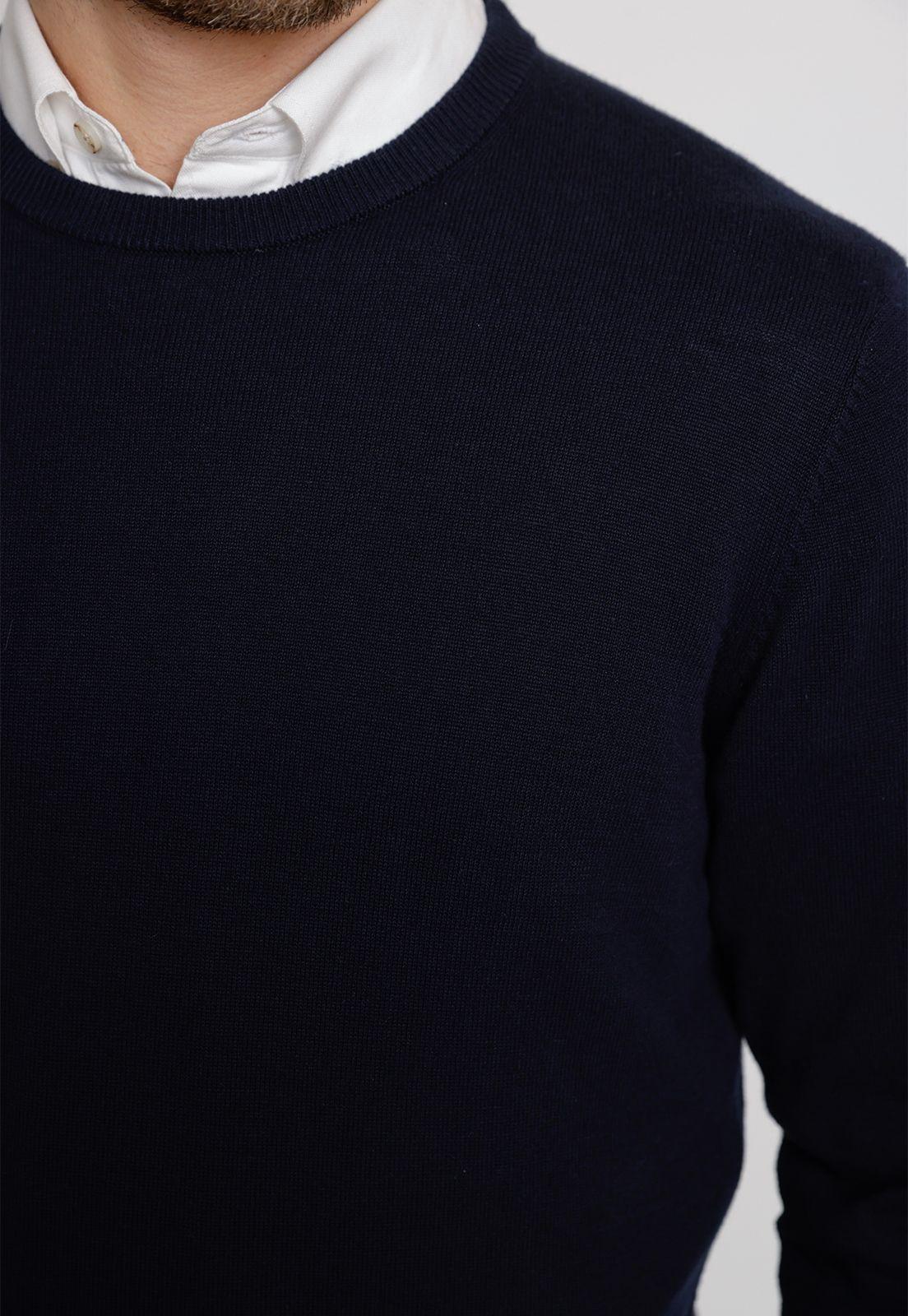 Sweater Hombre Algodón Slim Liso Phelps Azulino-2