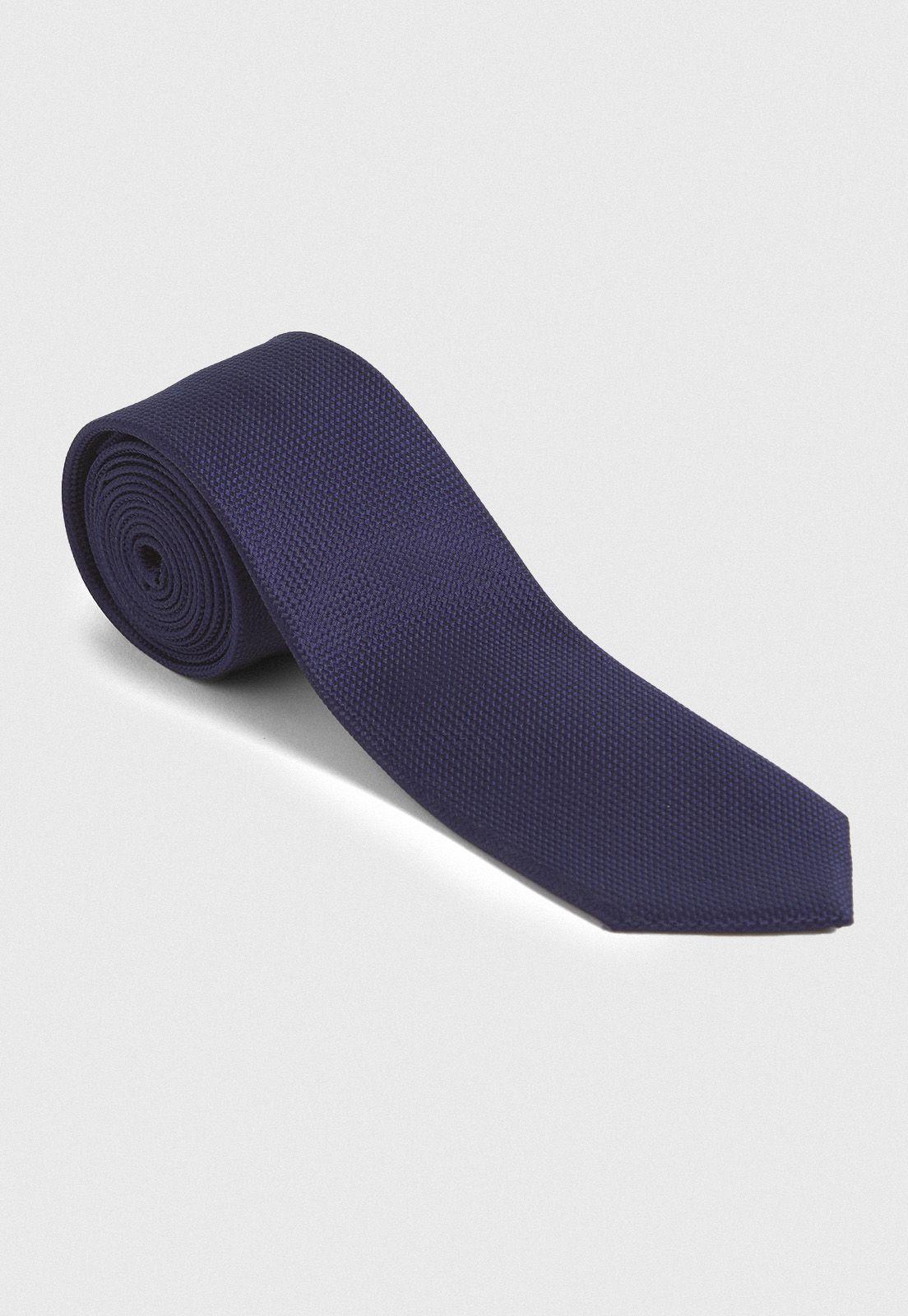 Corbata seda executive azul marino-0
