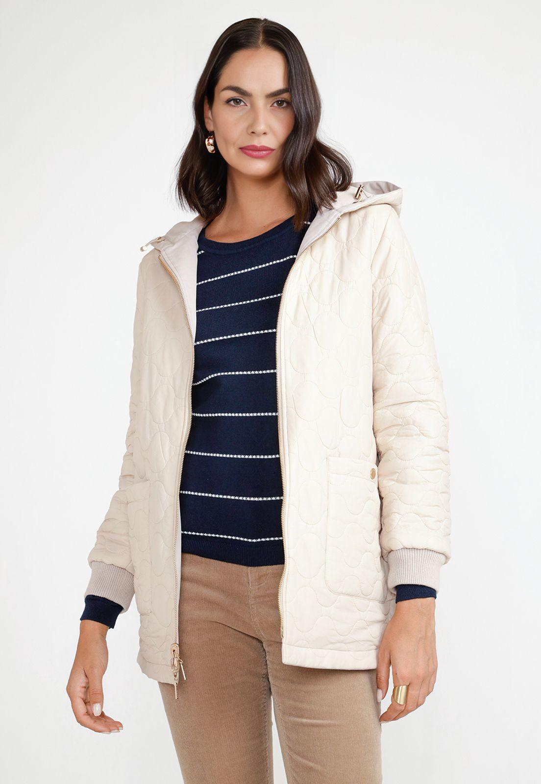Parka Reversible Mujer Nylon Beige-0