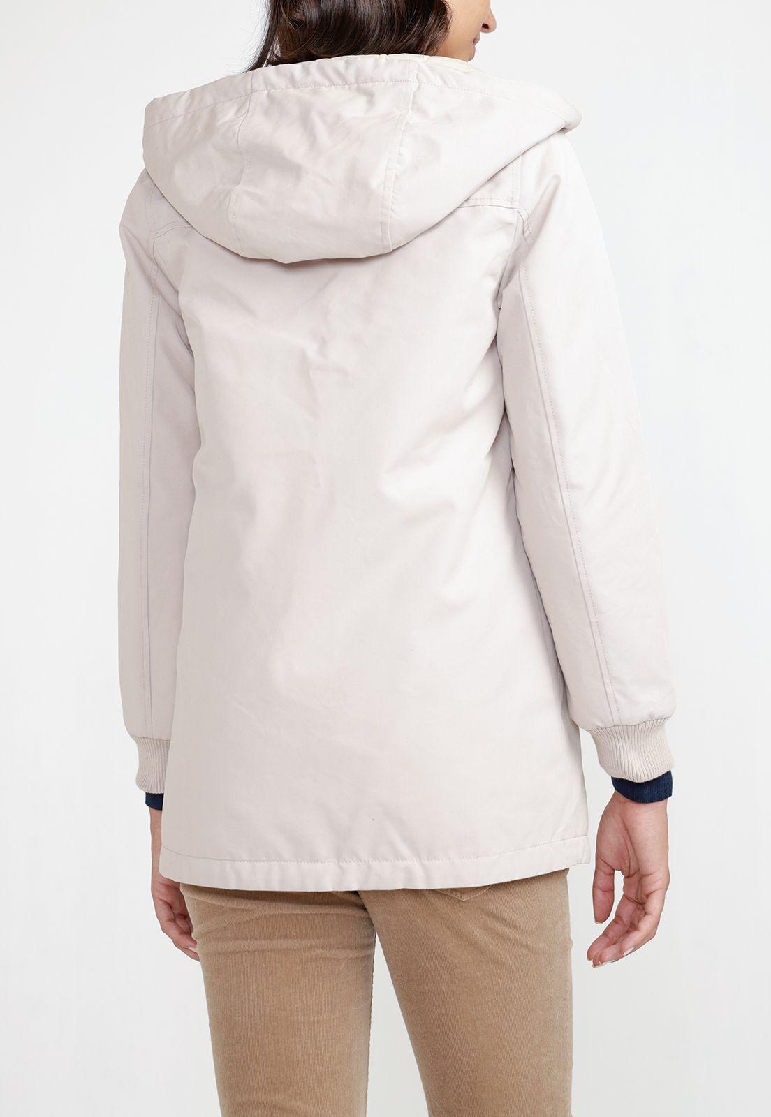 Parka Reversible Mujer Nylon Beige-2