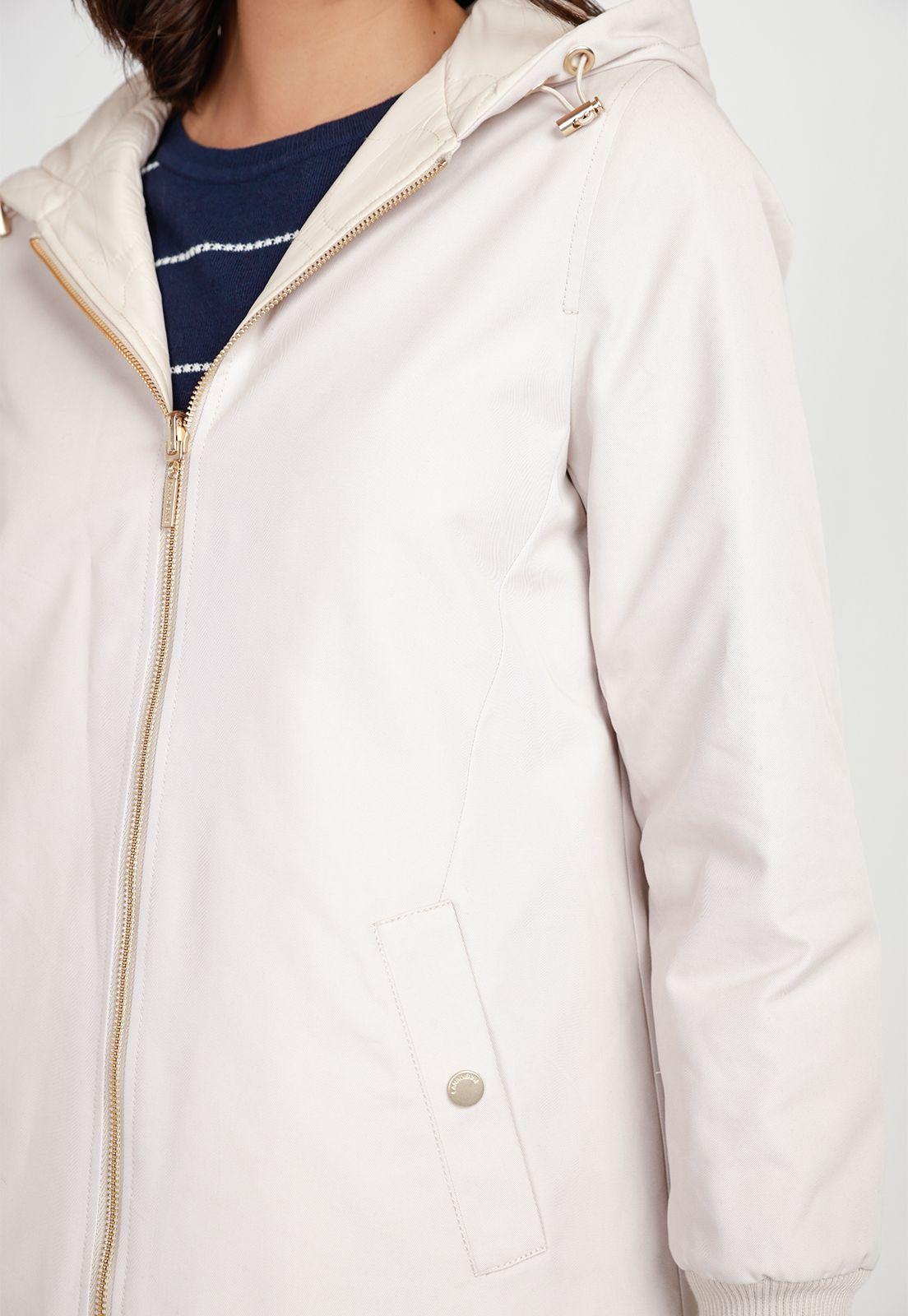 Parka Reversible Mujer Nylon Beige-3