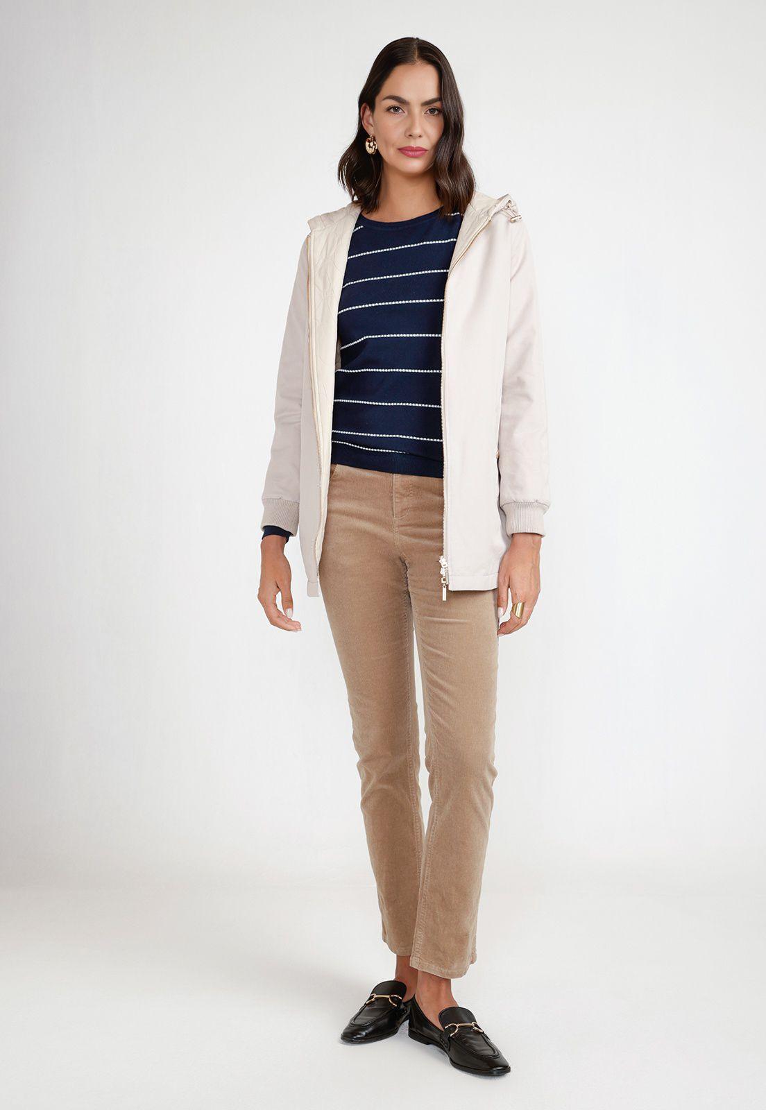 Parka Reversible Mujer Nylon Beige-5