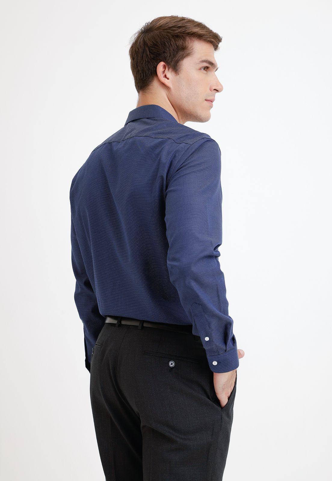 Camisa Formal Hombre azul marino-1
