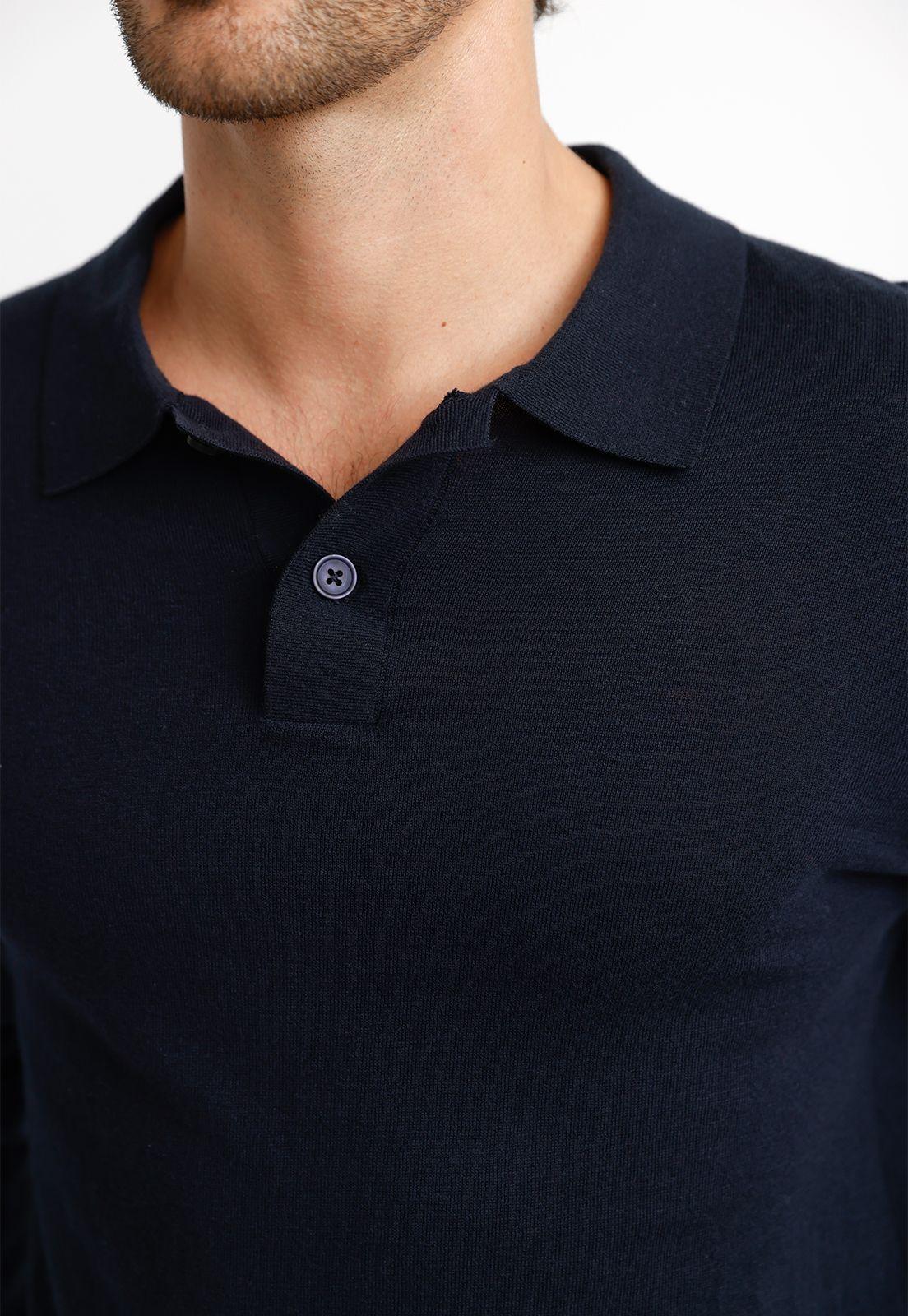 Polera ML Hombre Marcel Azul Marino-2