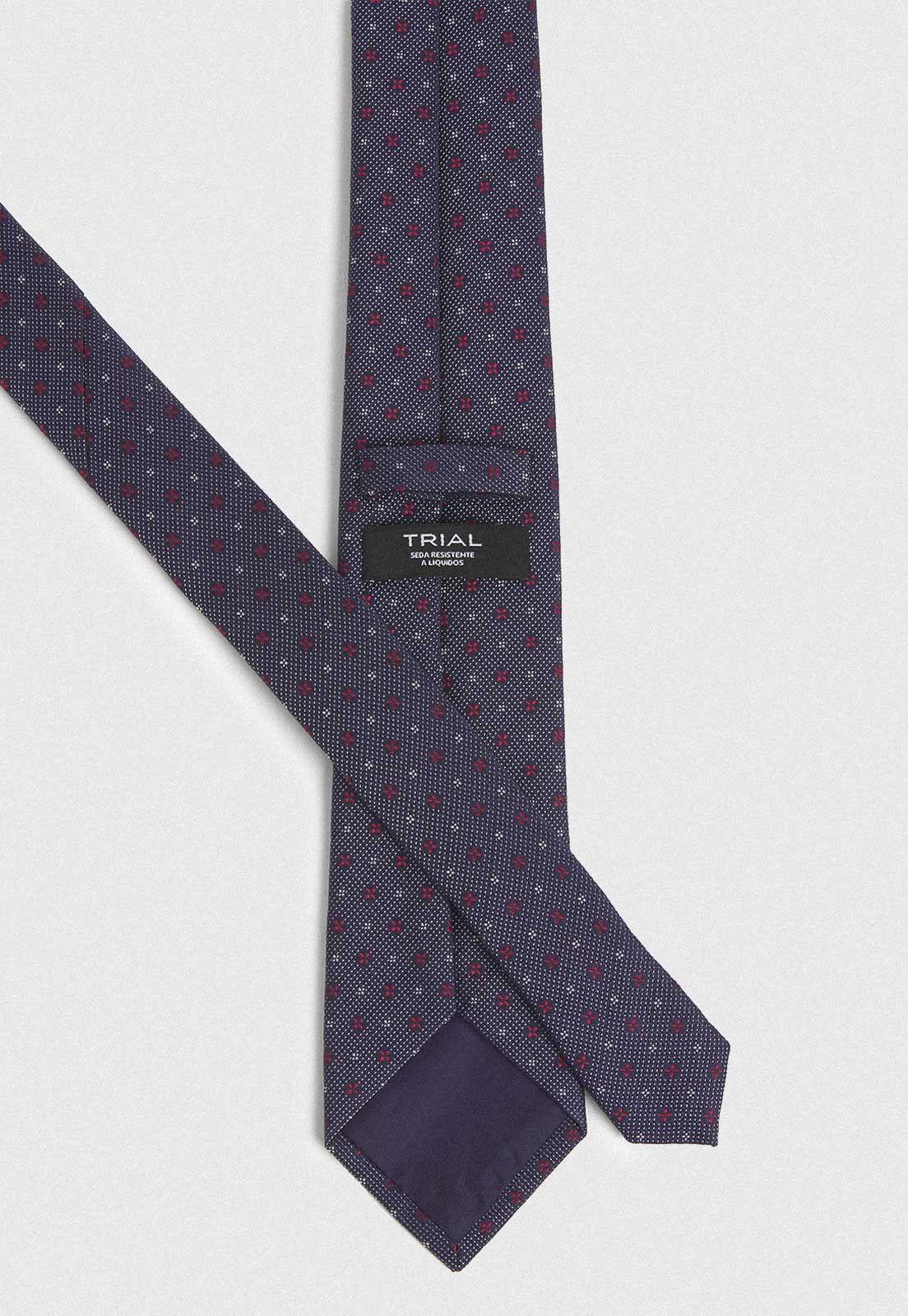Corbata Formal Hombre Mezcla Seda Algodón Diseño Travel Azul Marino-1