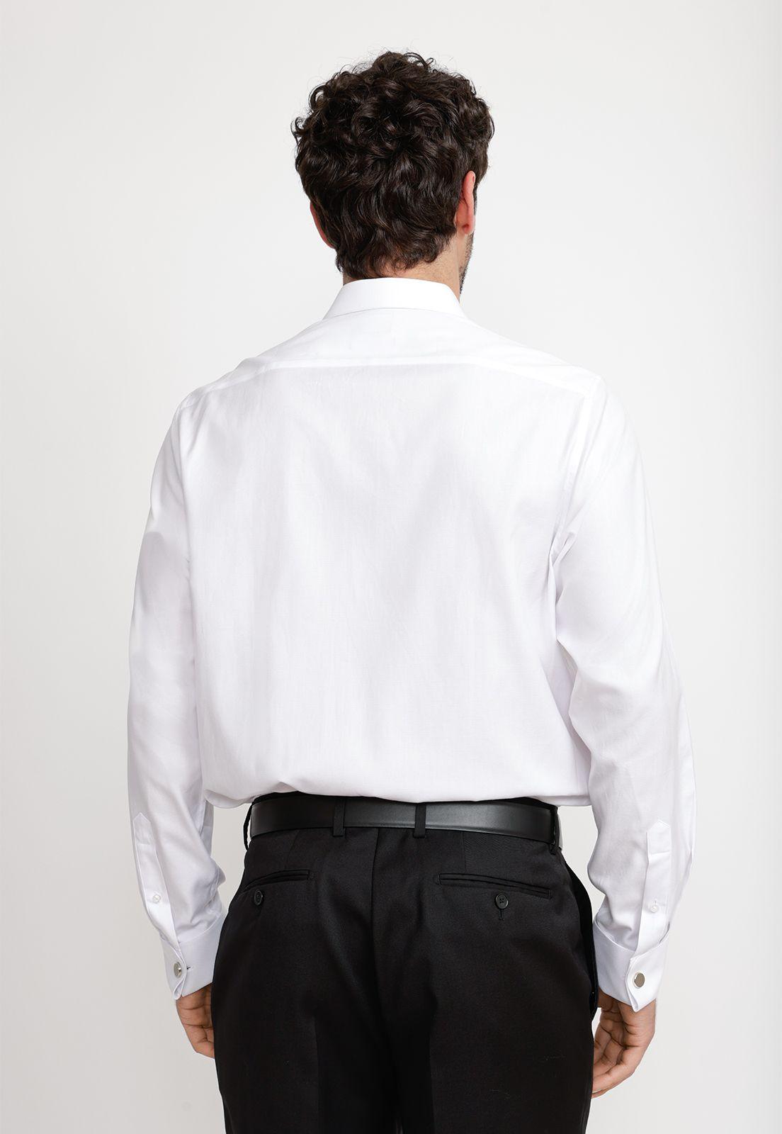 Camisa Hombre Formal Doble Puño Dobby Classic Blanco-1