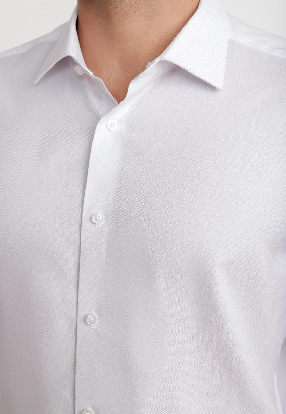 Camisa Hombre Formal Doble Puño Dobby Classic Blanco-2