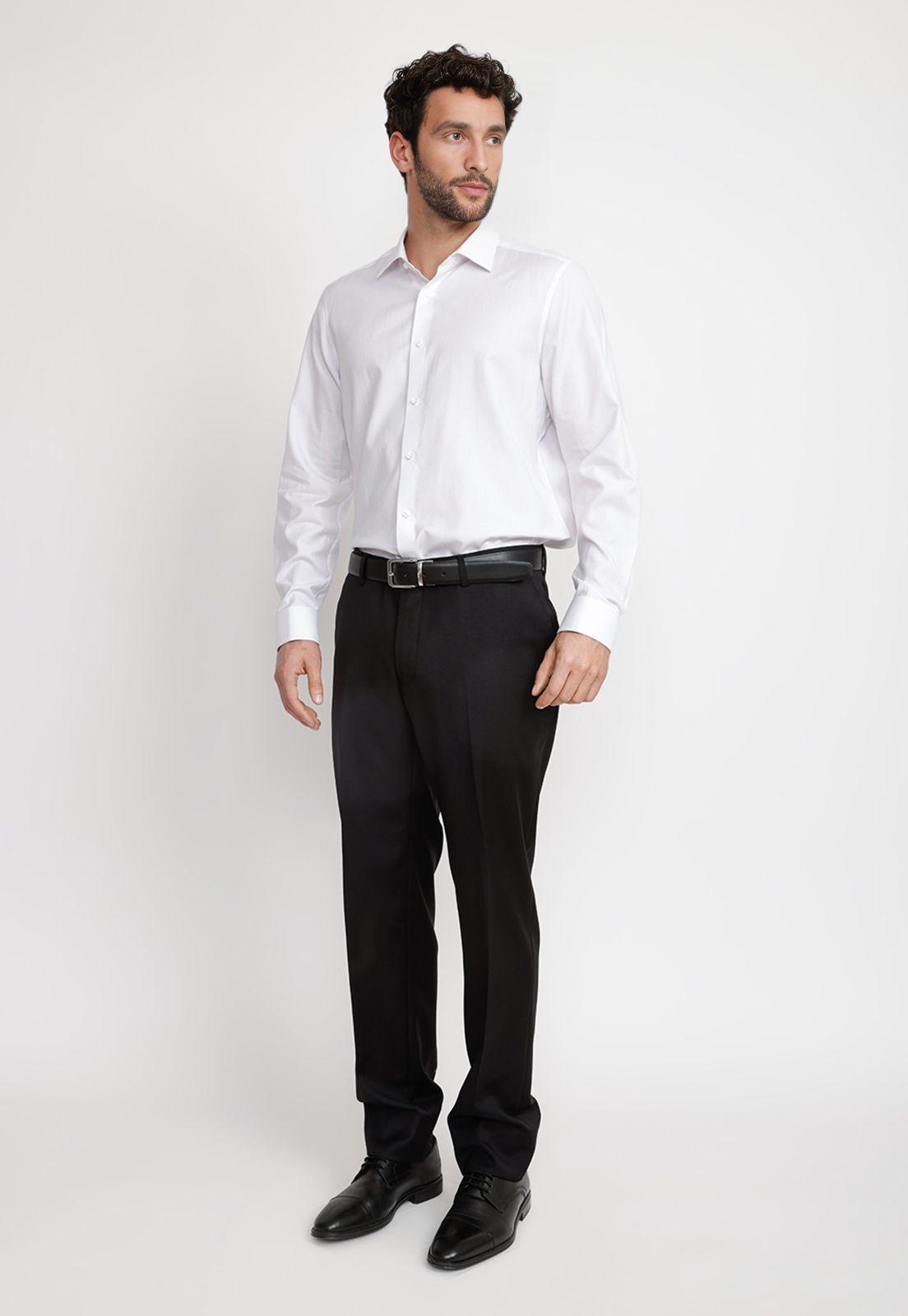 Camisa Hombre Formal Doble Puño Dobby Classic Blanco-3