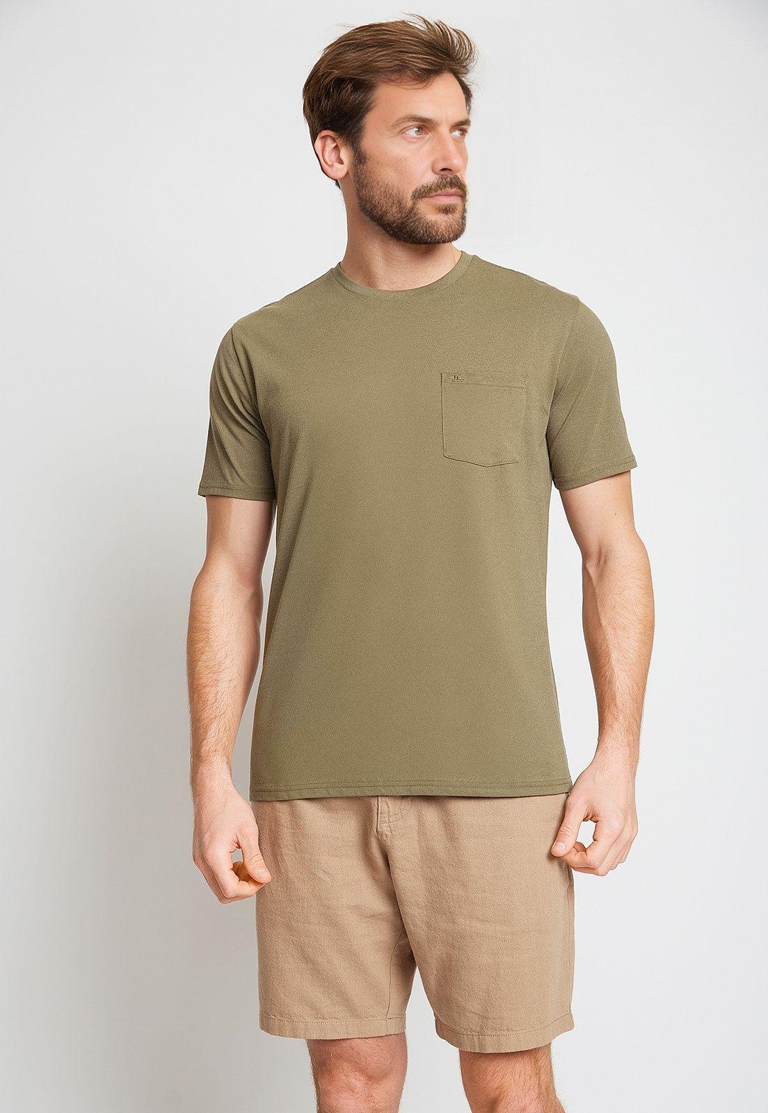 Polera Hombre Algodón Liso Slim Marcus Verde-0