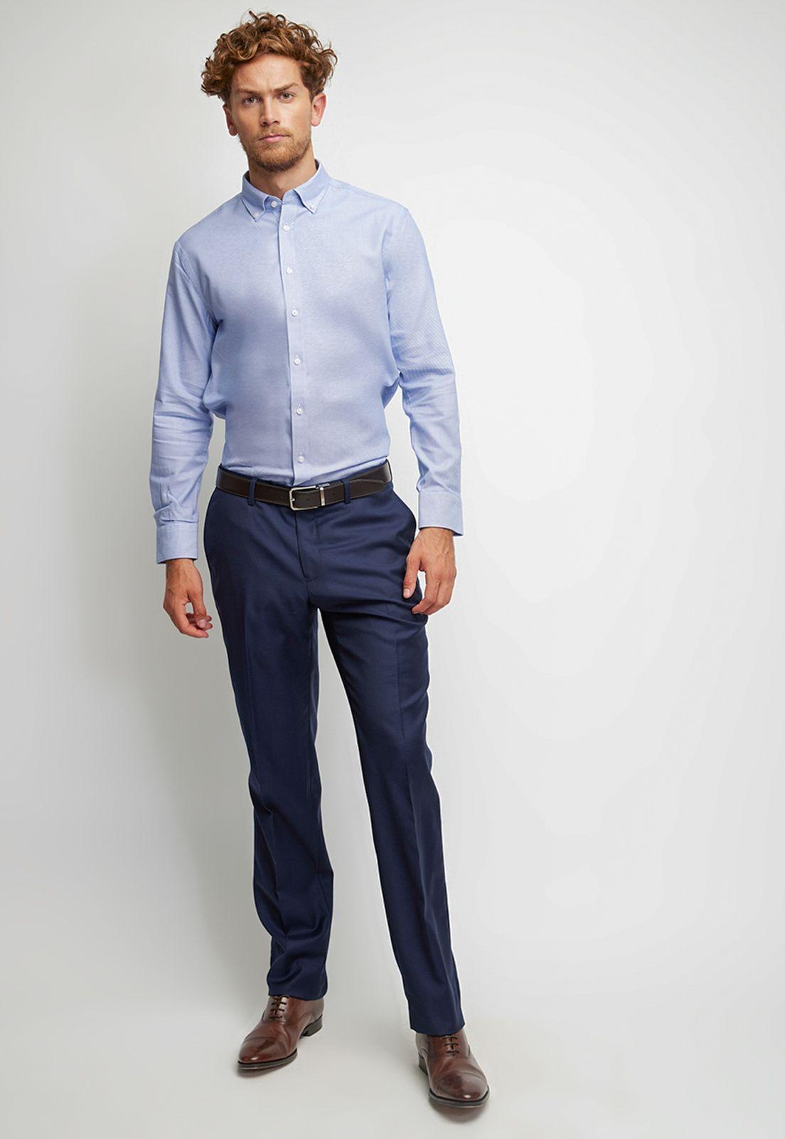 Camisa Non Iron Celeste-3