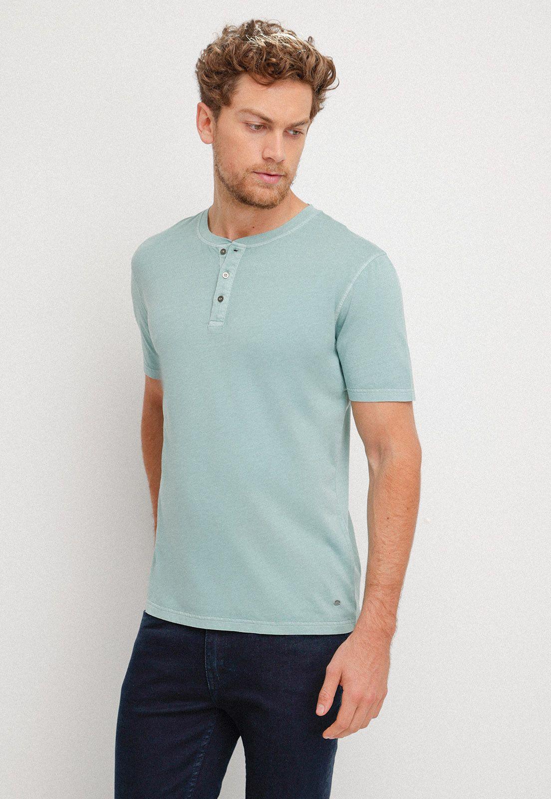 Polera Hombre Slim Fit Melchor Algodón Verde Agua-0
