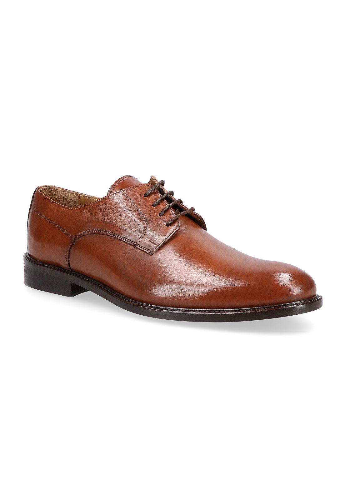 Zapatos Formal Italianos Voltago Plain Toe Oxford Cognac-0