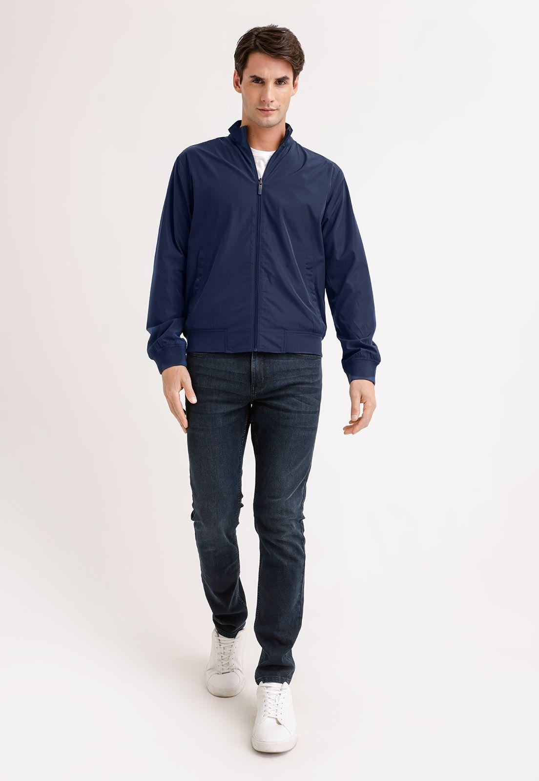 Chaqueta Hombre Casual Reversible Azul-4