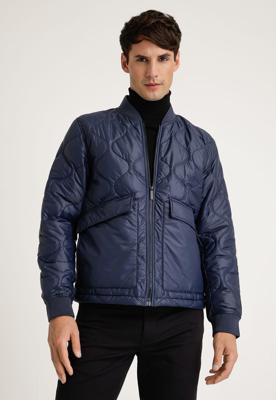 Parka Acolchada Azul Hombre-0