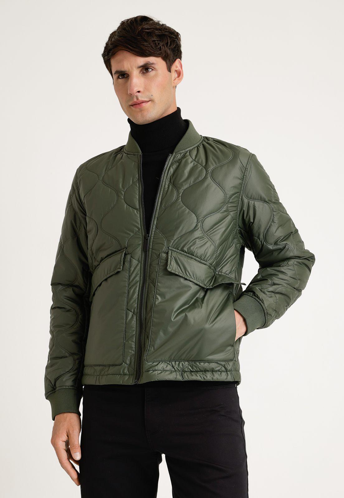Parka Acolchada Verde Hombre-0