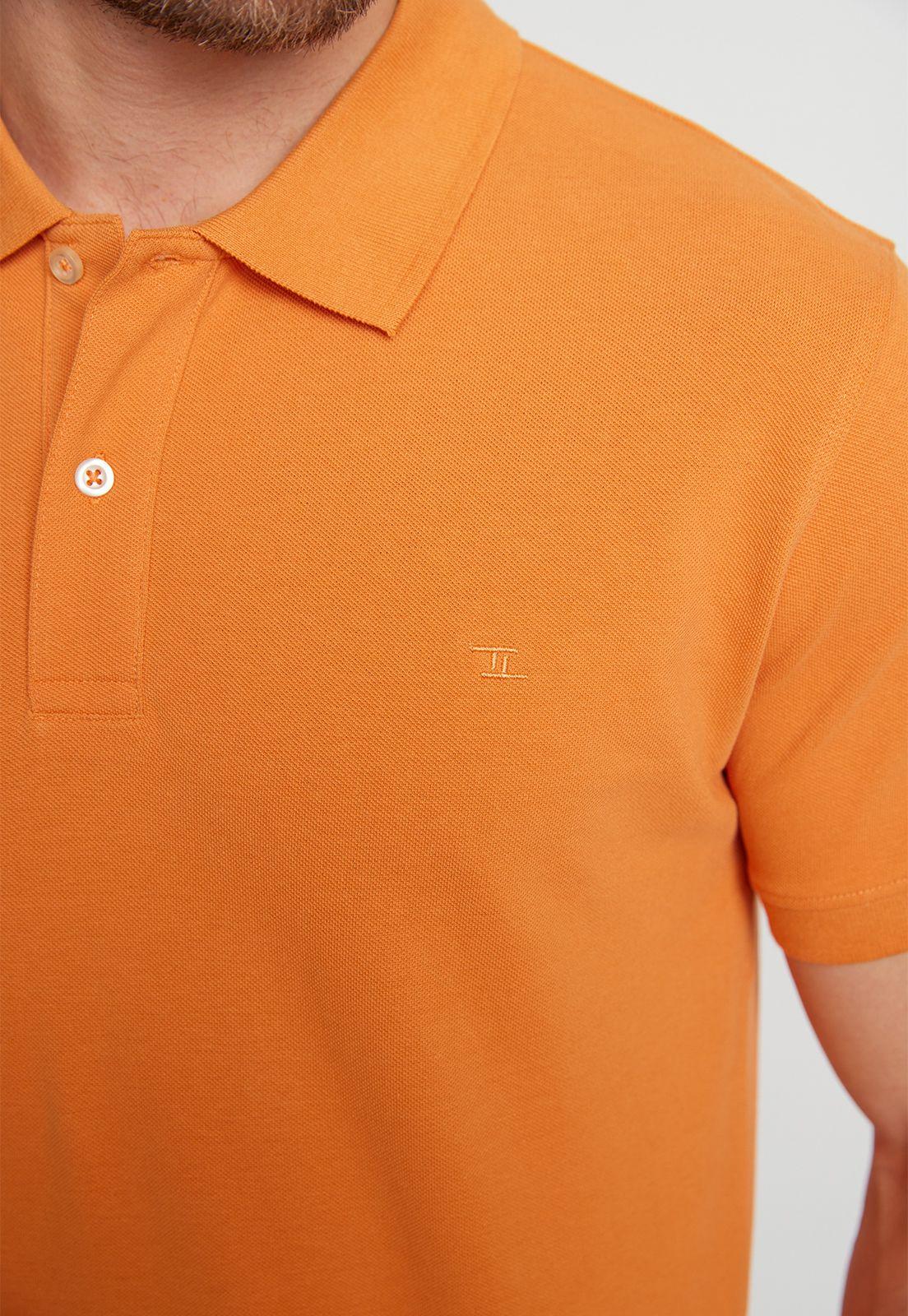 Polera Hombre Algodón Polo Regular Marini Naranjo-2