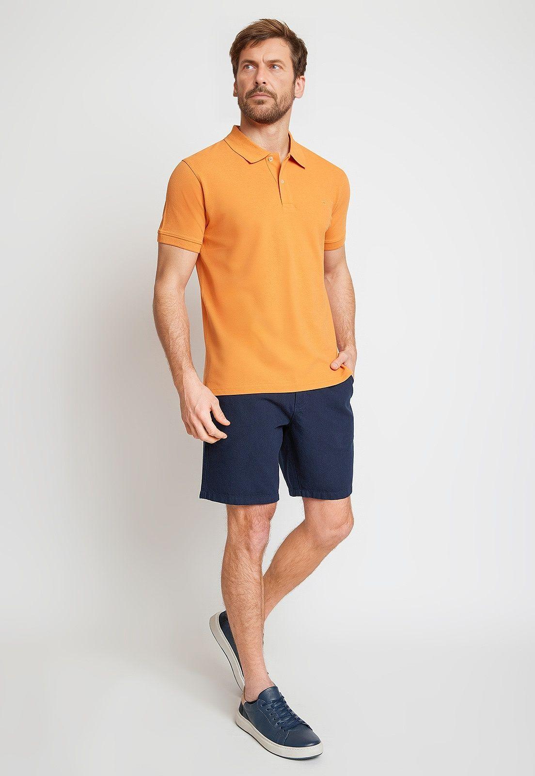 Polera Hombre Algodón Polo Regular Marini Naranjo-3