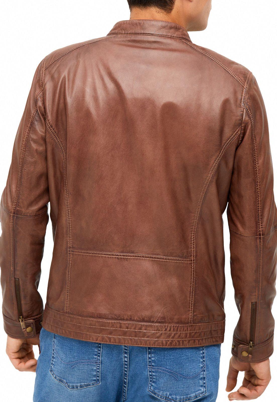 Chaqueta Cuero Ambrogio Café-1
