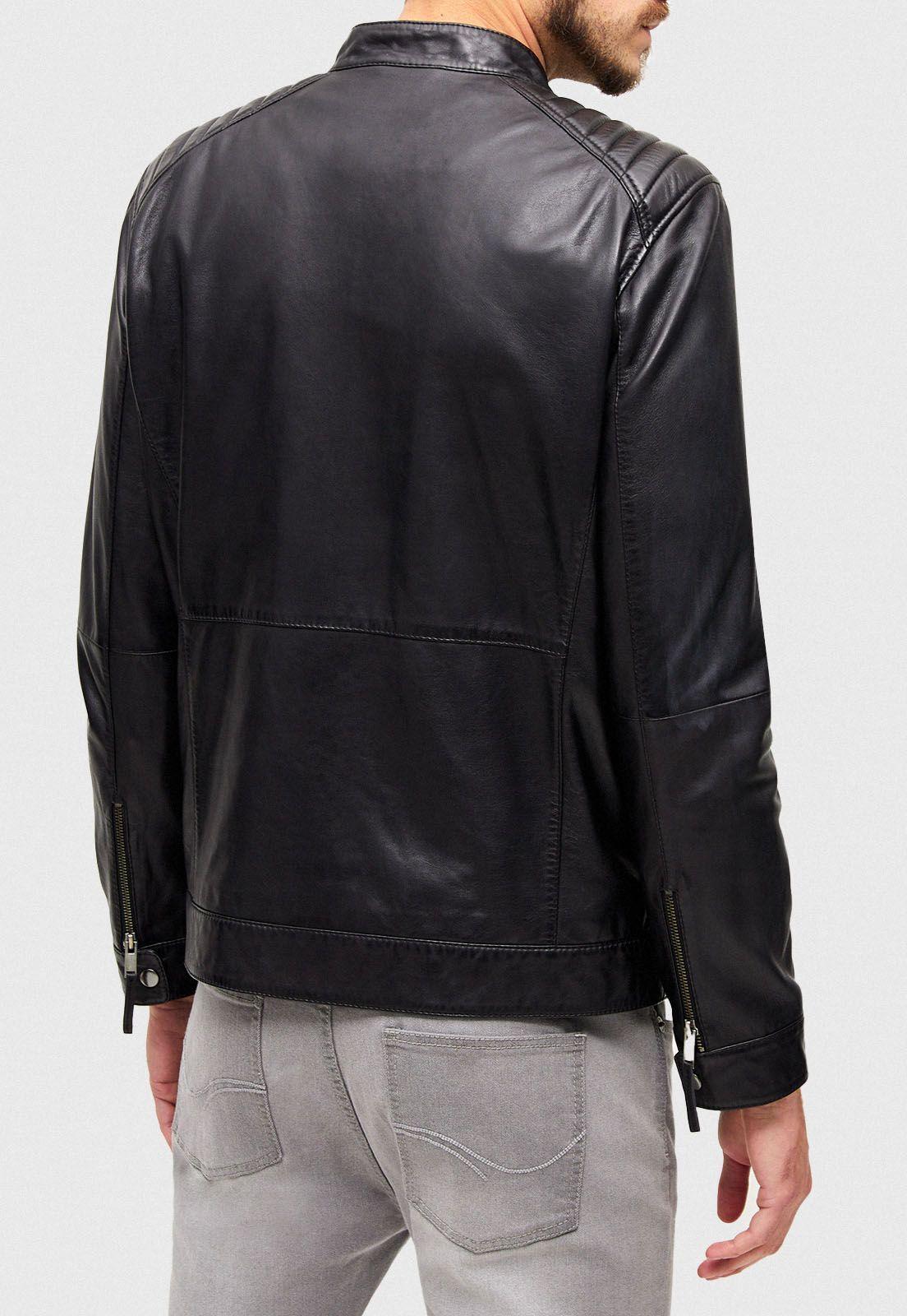 Chaqueta de Cuero Bolt Negra-1