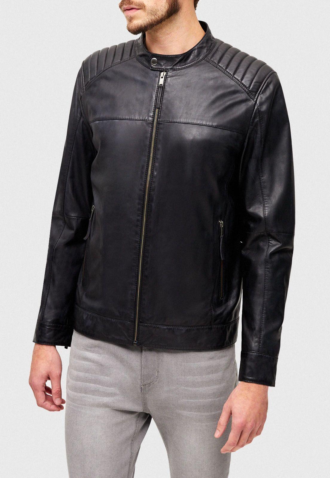 Chaqueta de Cuero Bolt Negra-0