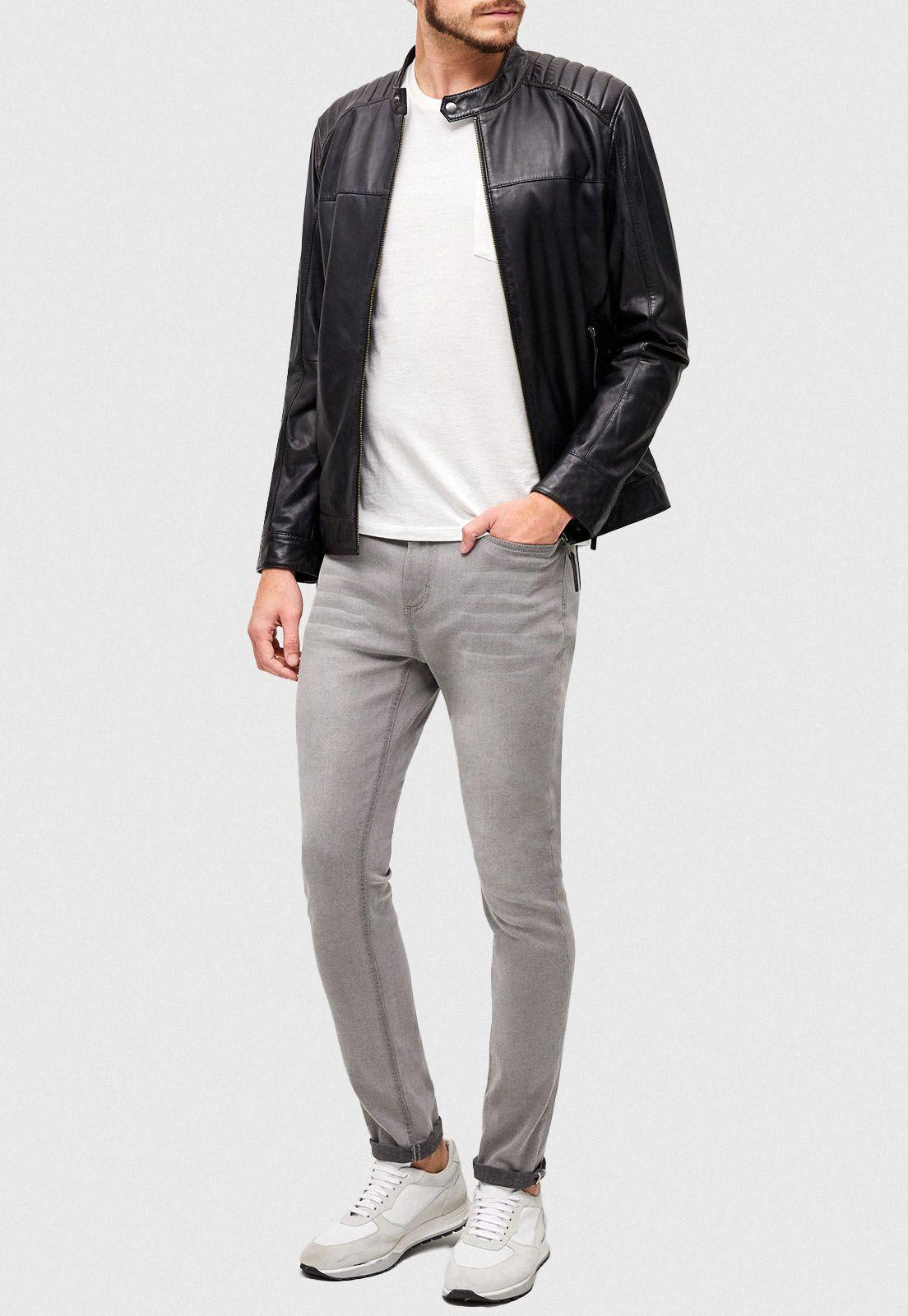 Chaqueta de Cuero Bolt Negra-3