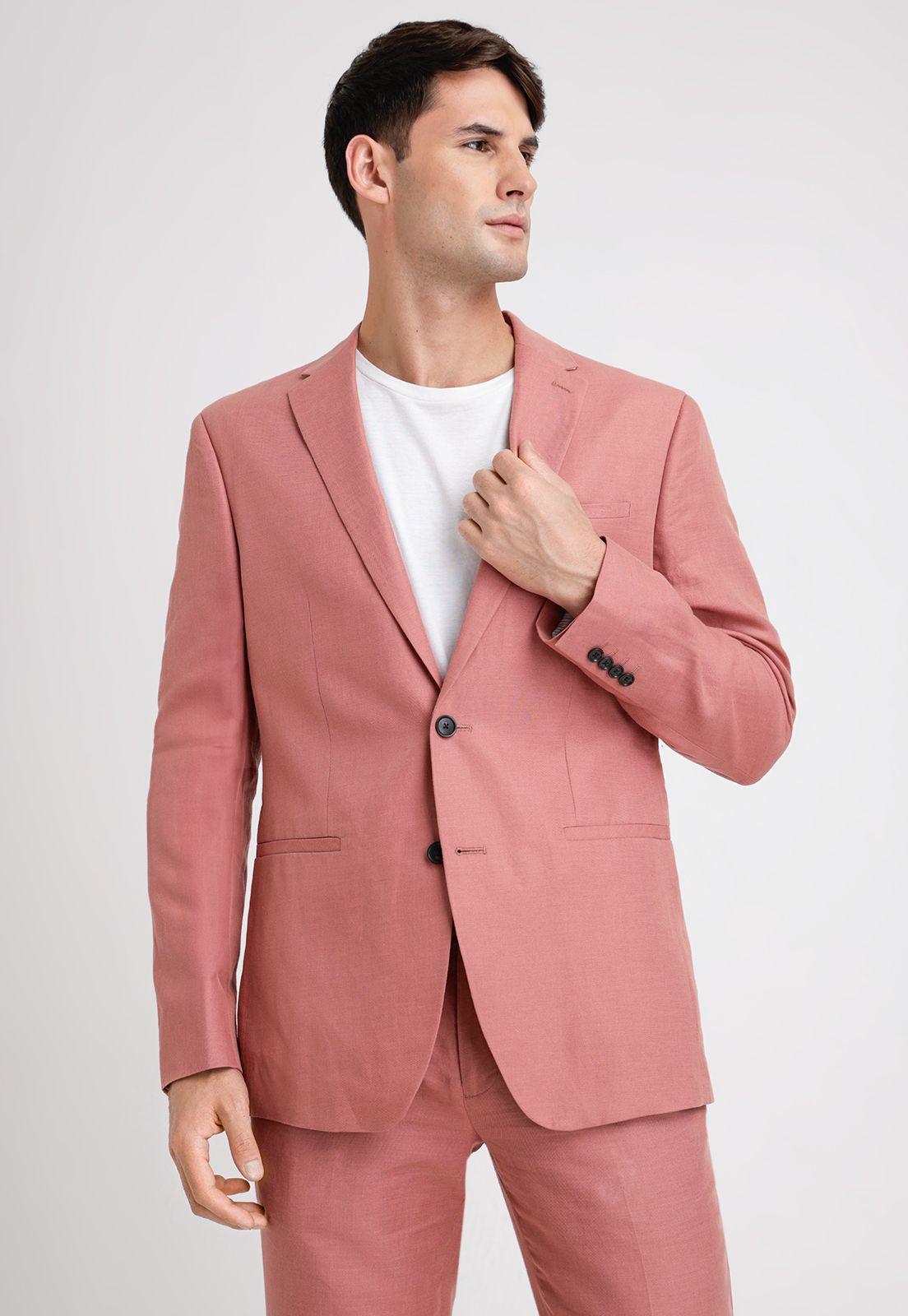 Chaqueta Hombre Lino Suit Separates Rosa Viejo-0