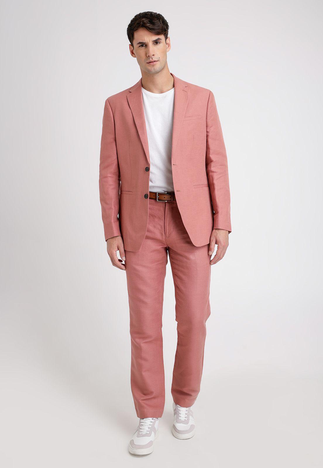 Chaqueta Hombre Lino Suit Separates Rosa Viejo-3