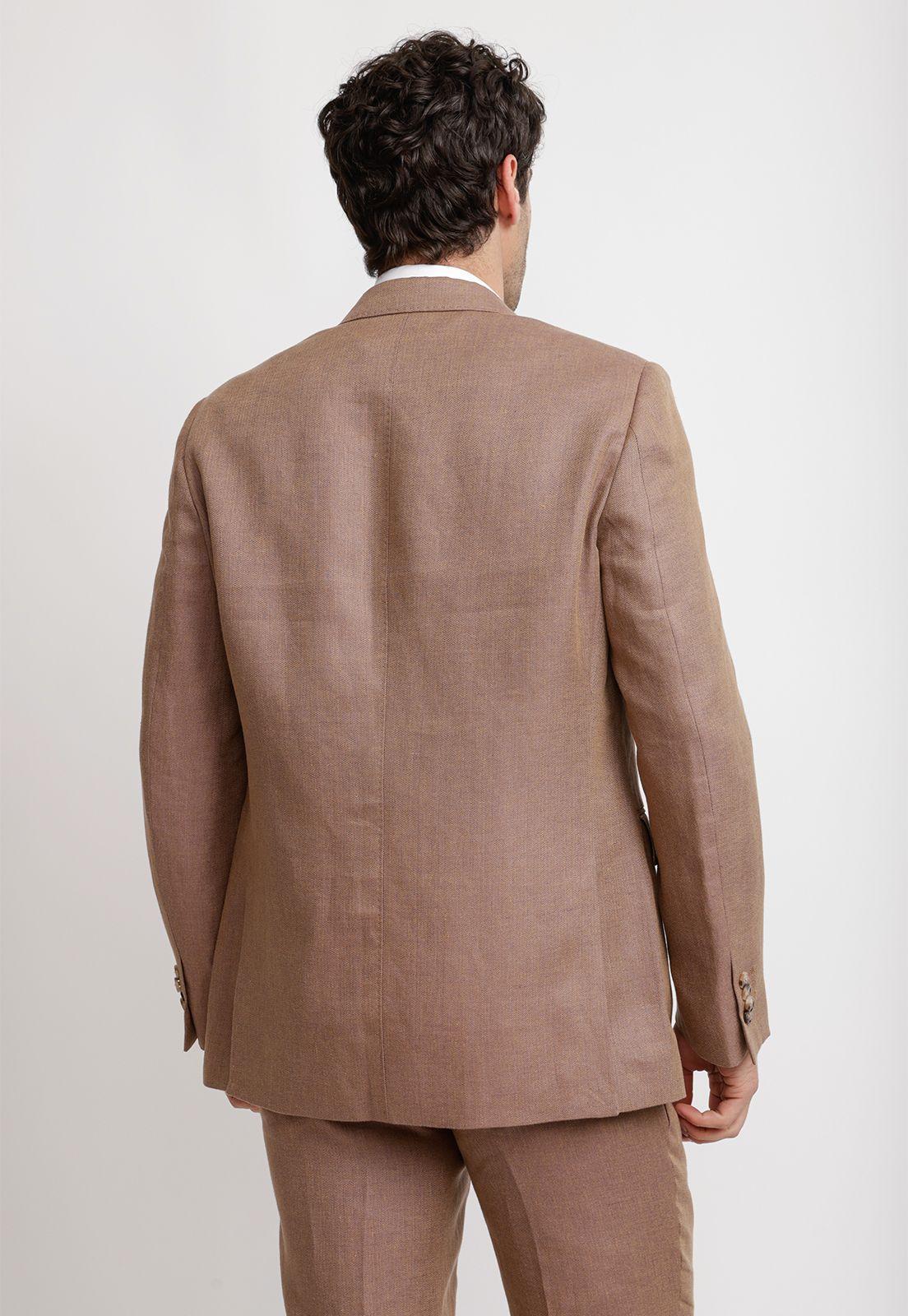 Chaqueta Hombre Formal Lino Mix&Color Café-1
