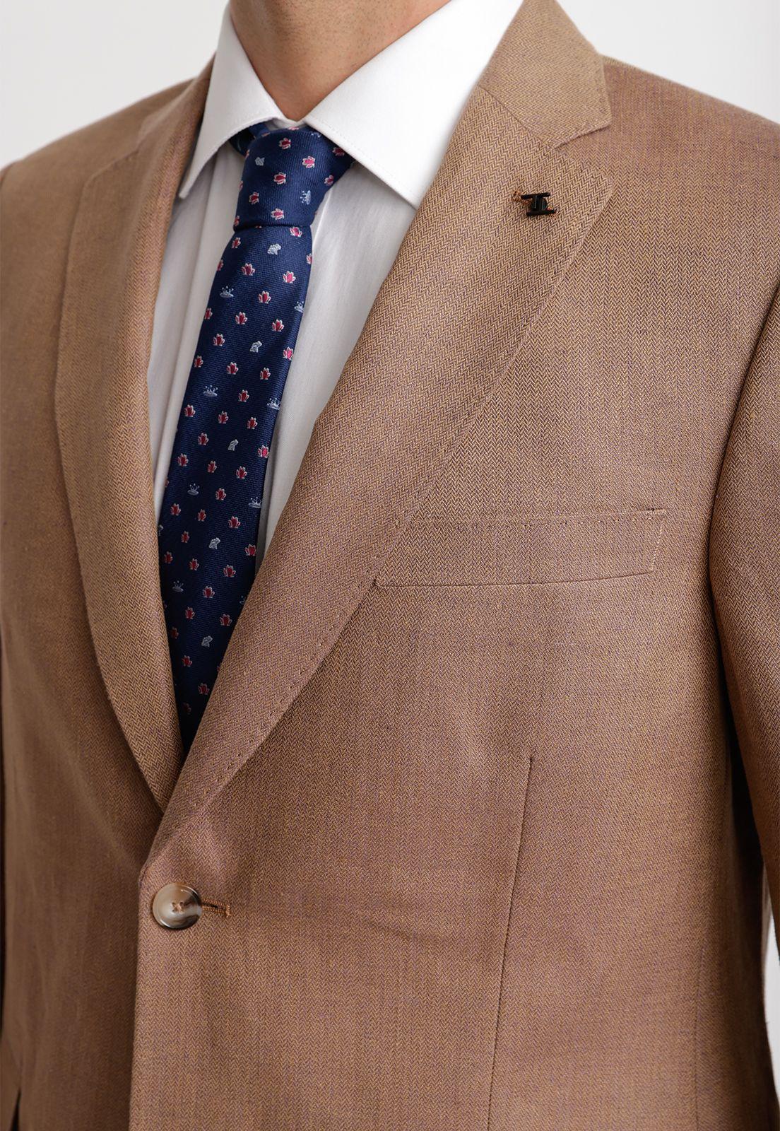 Chaqueta Hombre Formal Lino Mix&Color Café-2