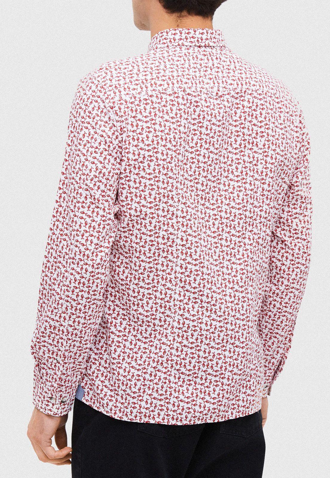 Camisa.Casual,River. Fish Blanco.Rojo-2