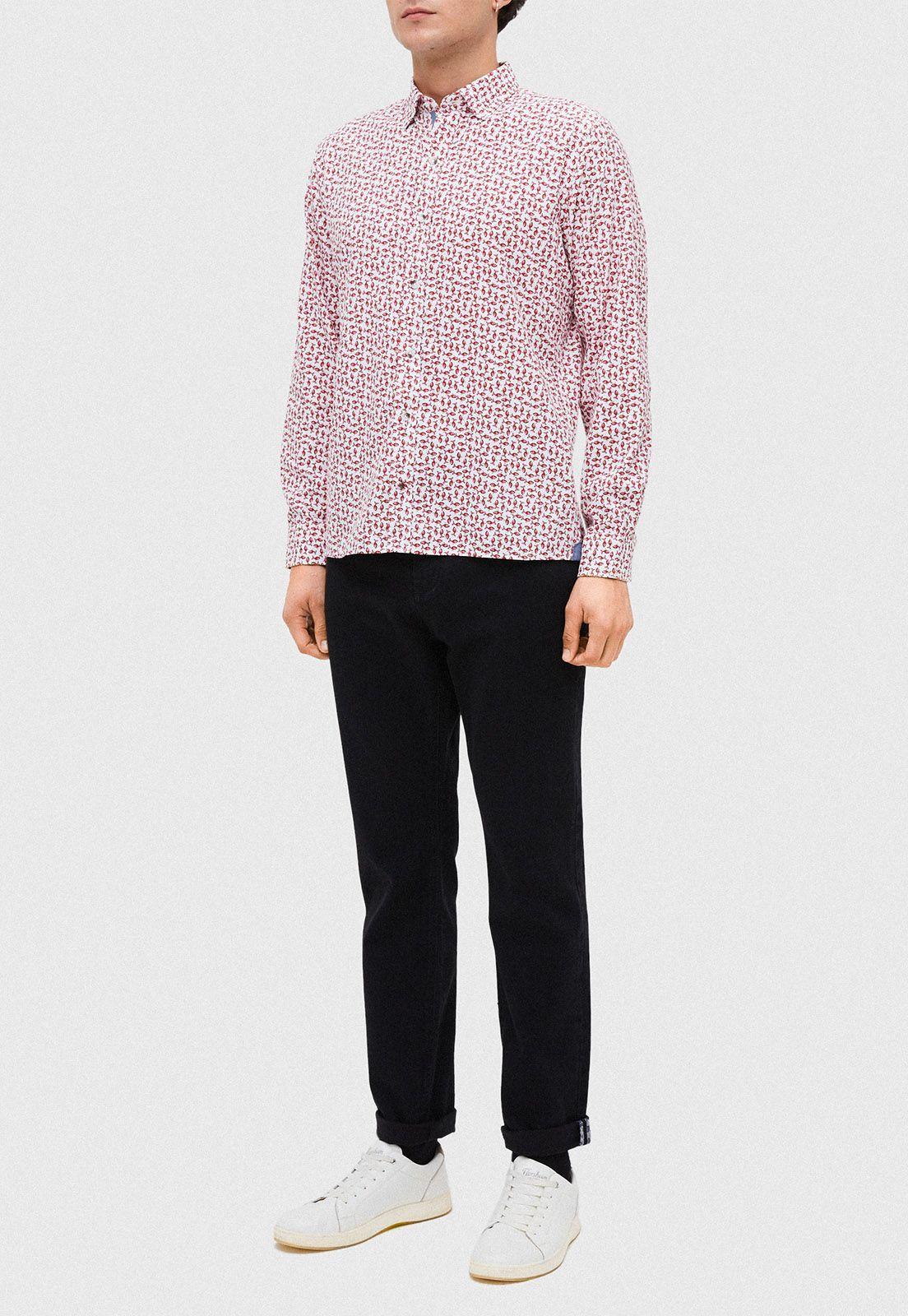 Camisa.Casual,River. Fish Blanco.Rojo-0