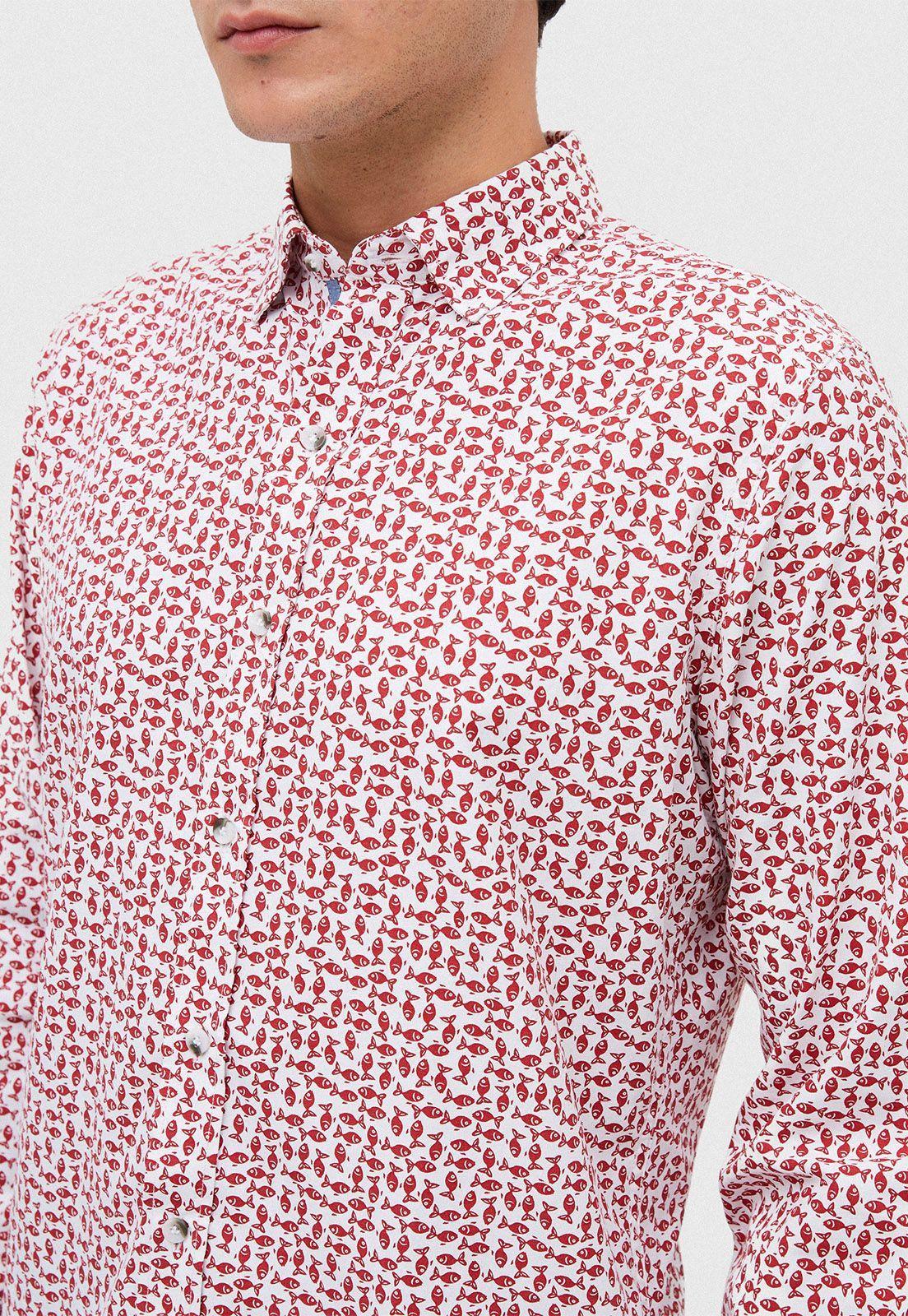 Camisa.Casual,River. Fish Blanco.Rojo-3