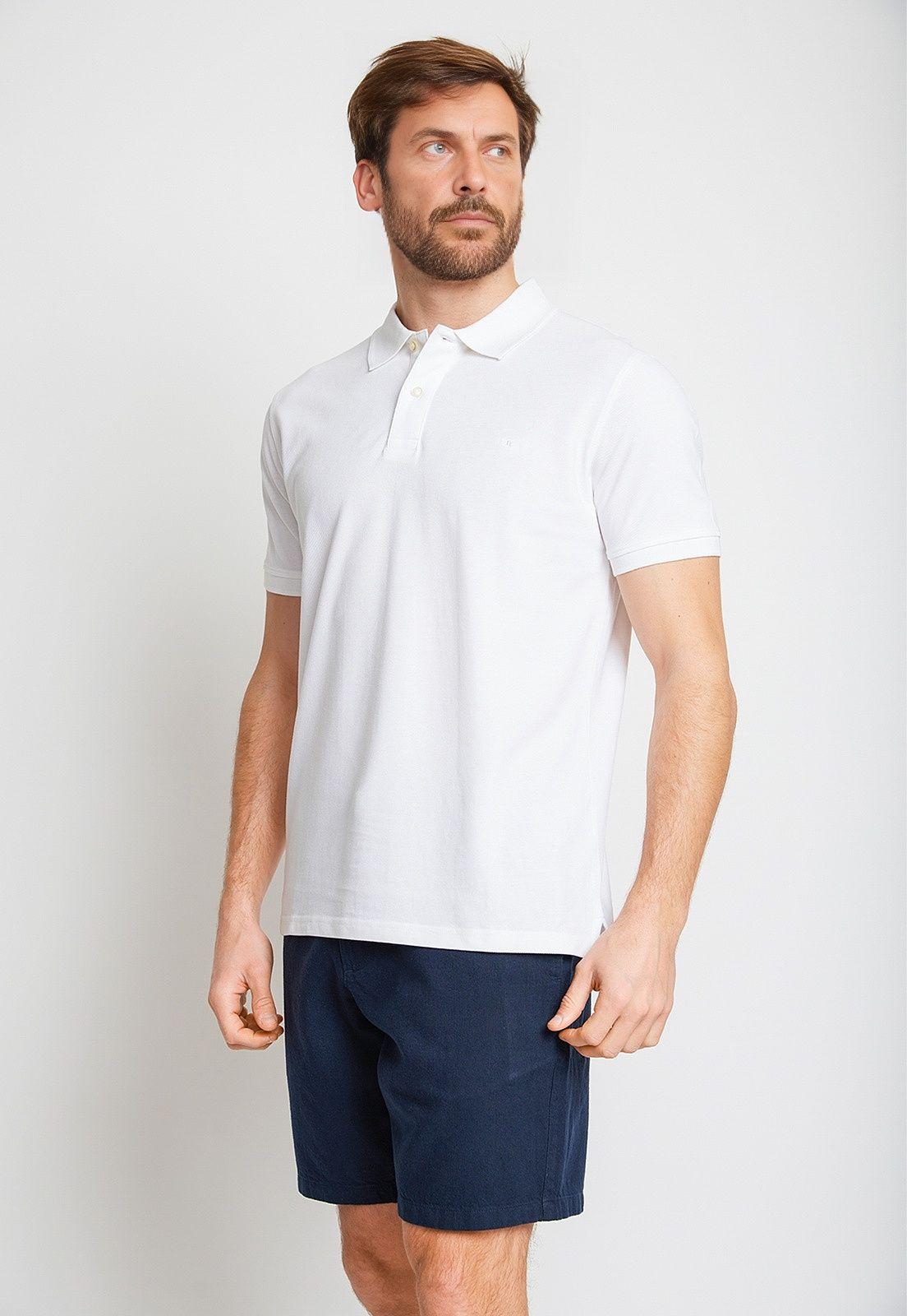 Polera Hombre Algodón Polo Regular Marini Blanco-0