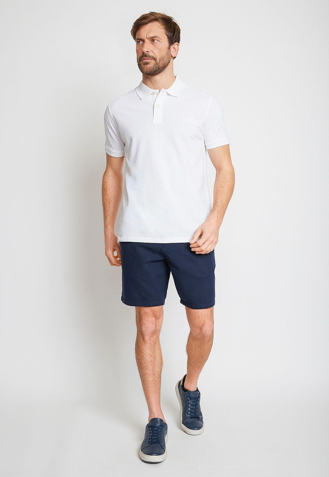Polera Hombre Algodón Polo Regular Marini Blanco-3