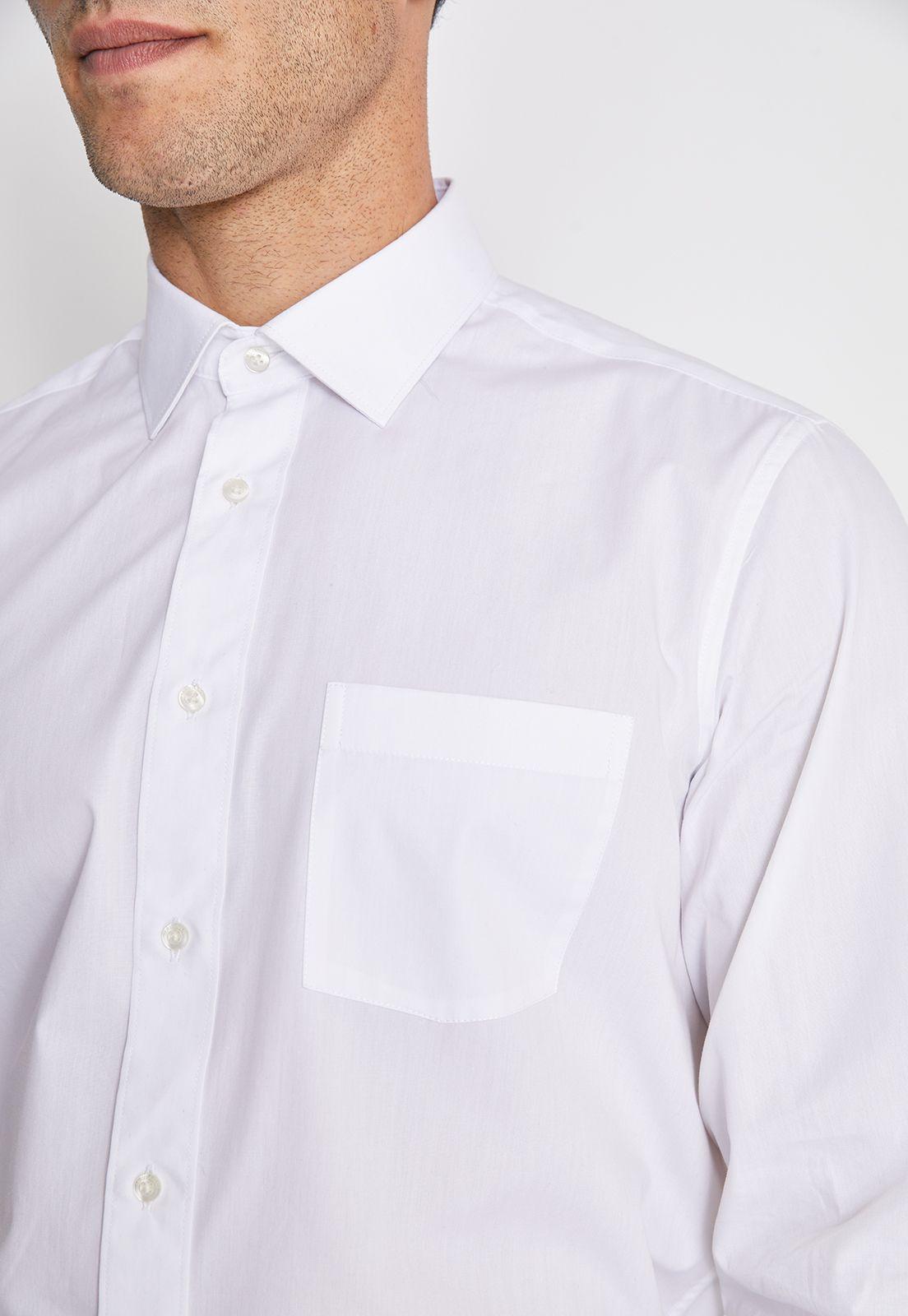 Camisa Formal Hombre Regular Poplin Blanco-2