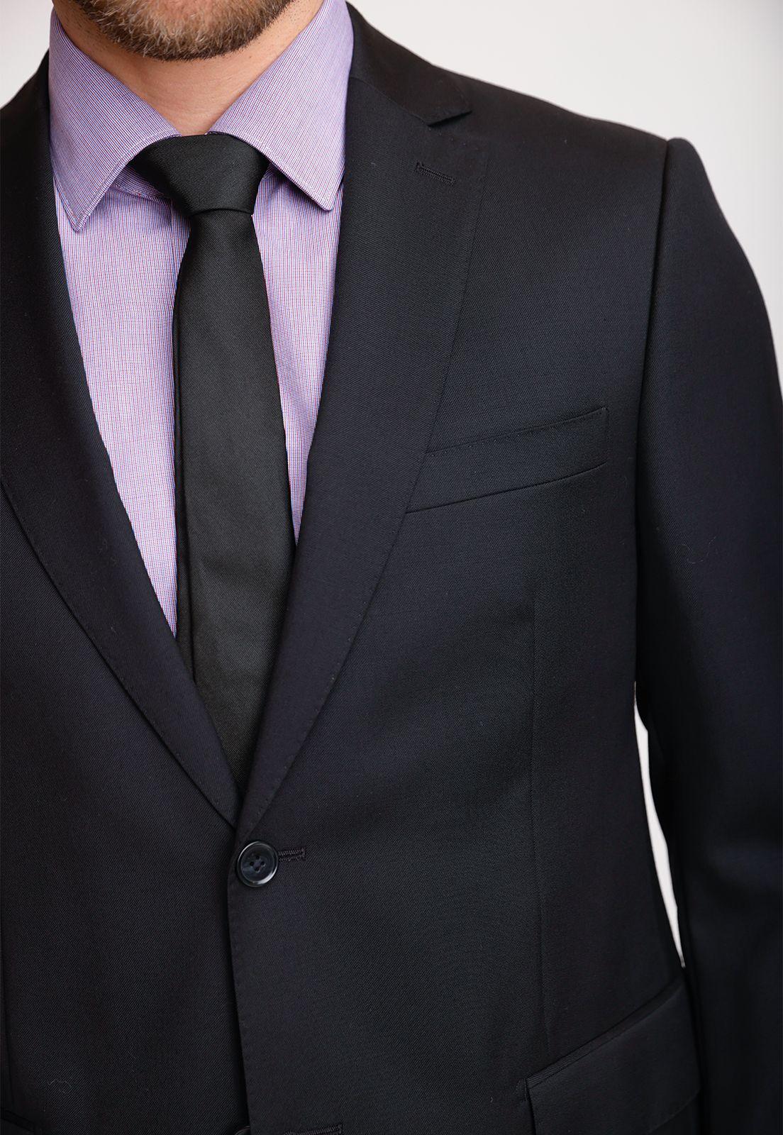 Chaqueta Formal Hombre Lana S100'S Liso Regular Mix&Color Negro-2