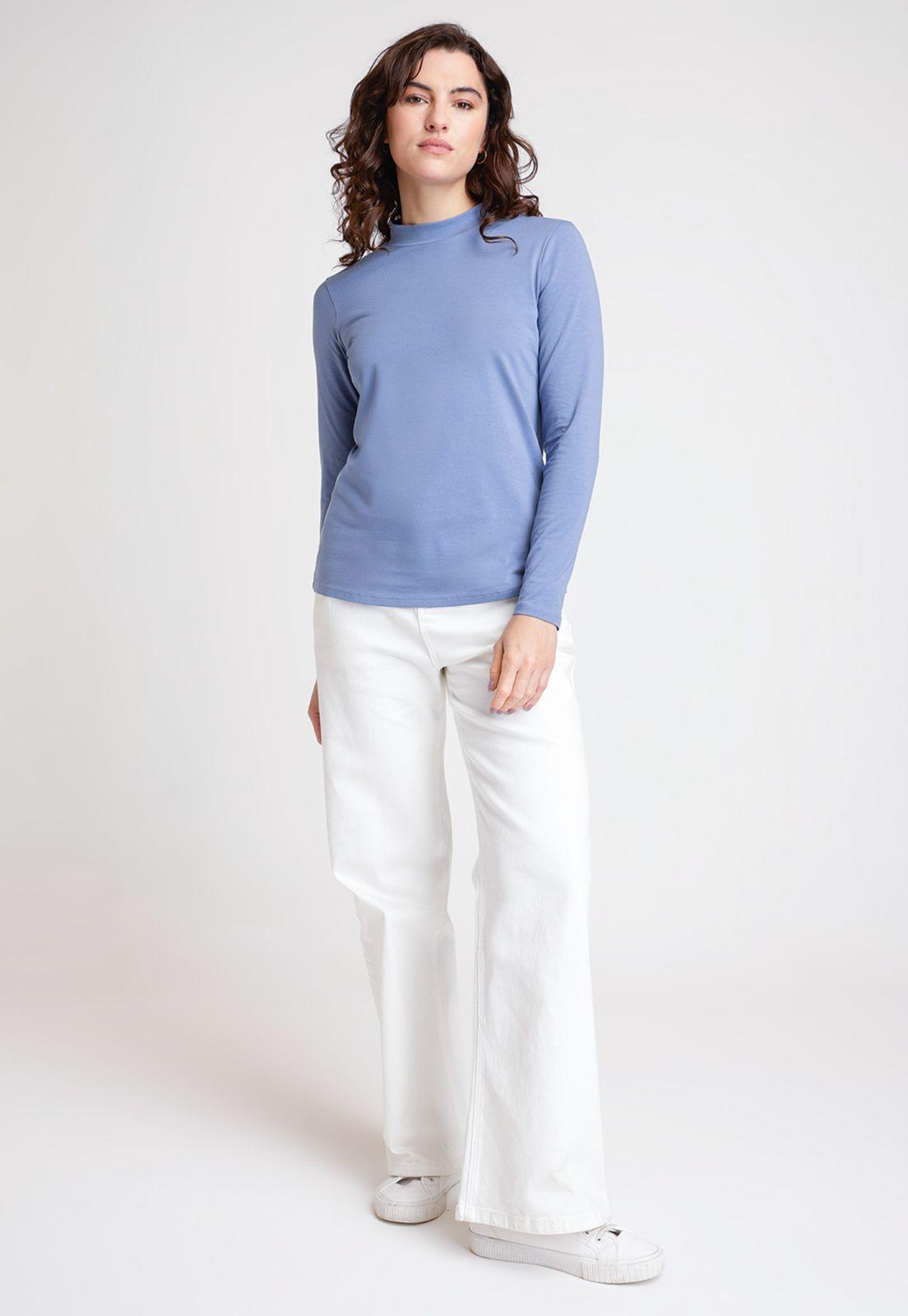 Polera De Mujer Modelo Eris Color Celeste-3