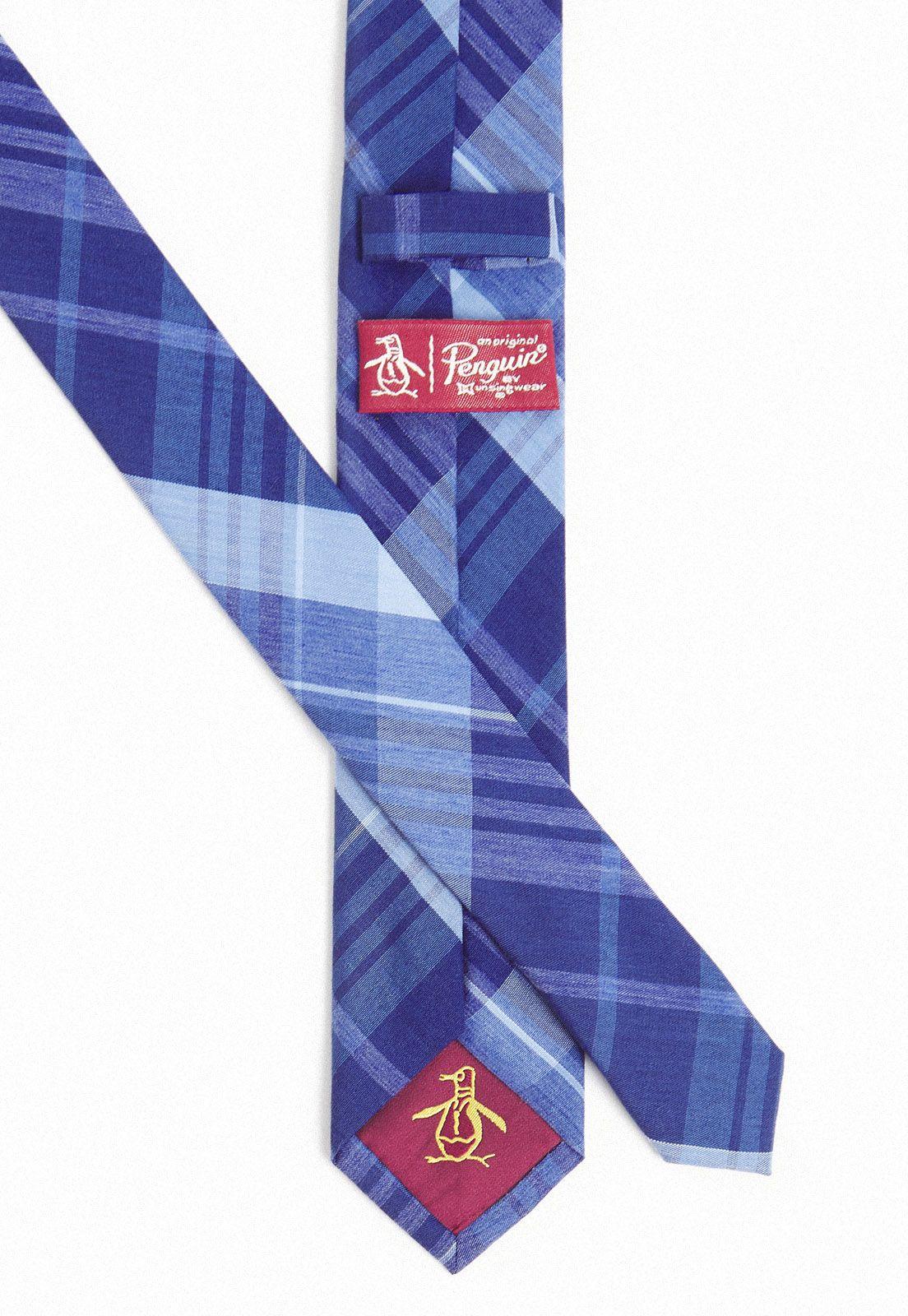 Corbata De Hombre Cuadros Azul-2