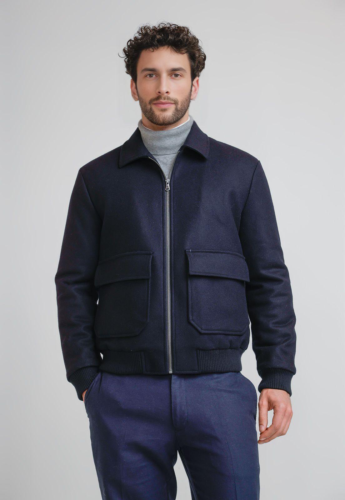 Chaqueta Bomber Hombre Tanaka Azul Marino-0