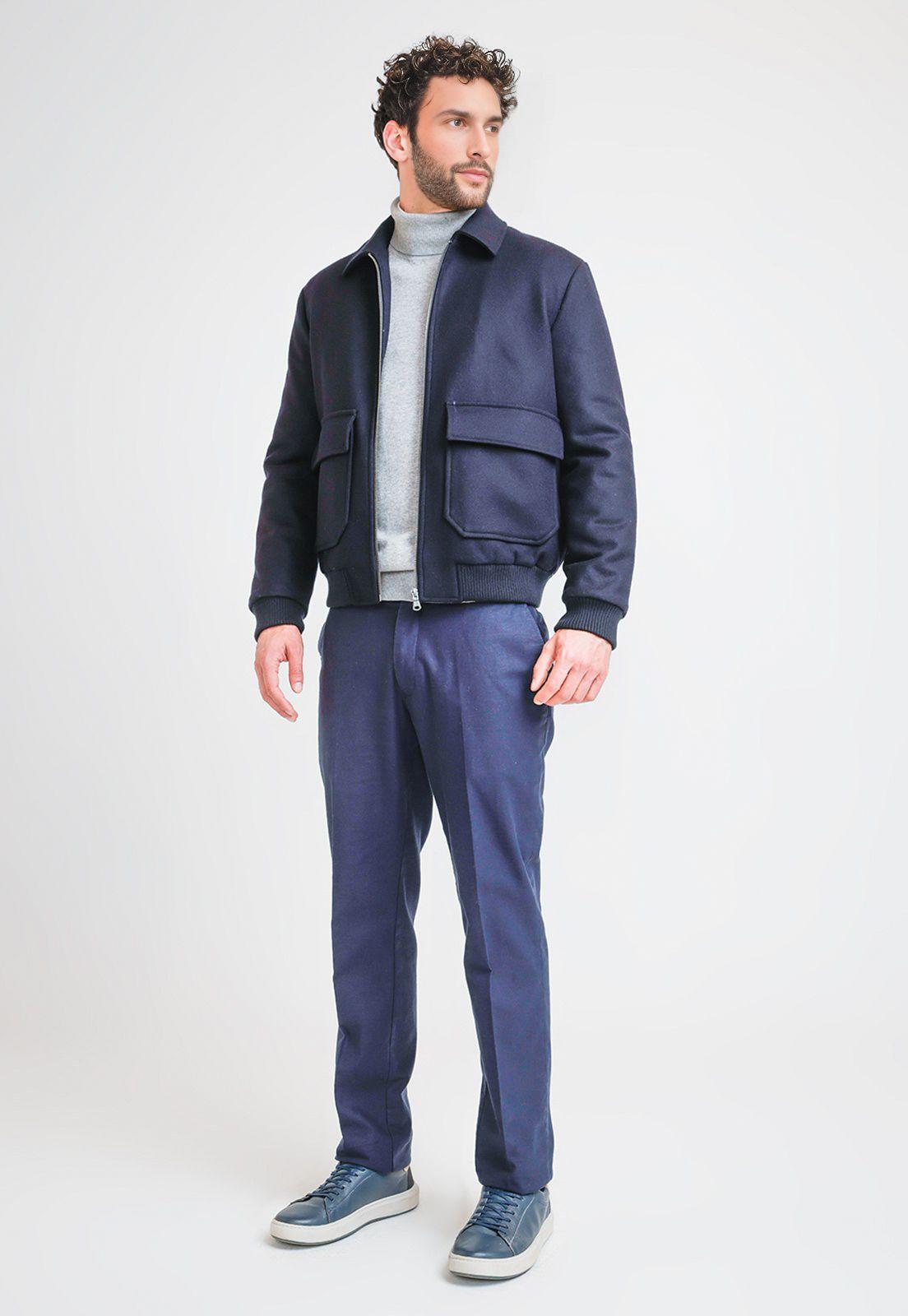 Chaqueta Bomber Hombre Tanaka Azul Marino-3