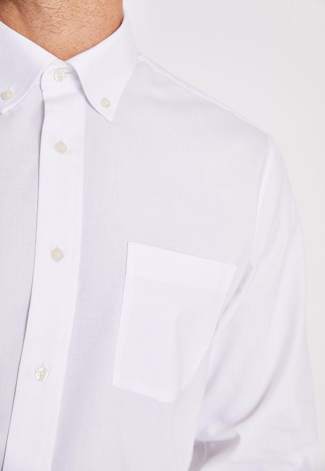 Camisa Formal Hombre Regular Oxford Blanco-2