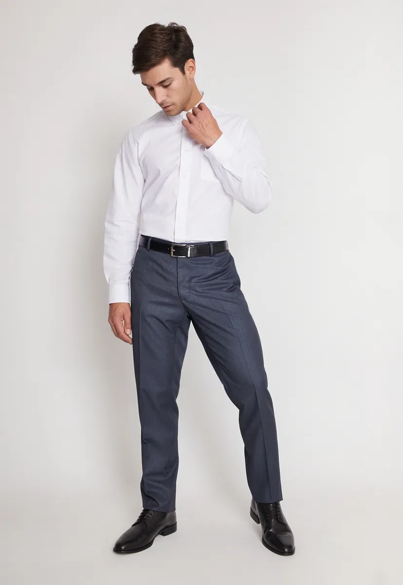 Camisa Formal Hombre Regular Oxford Blanco-4