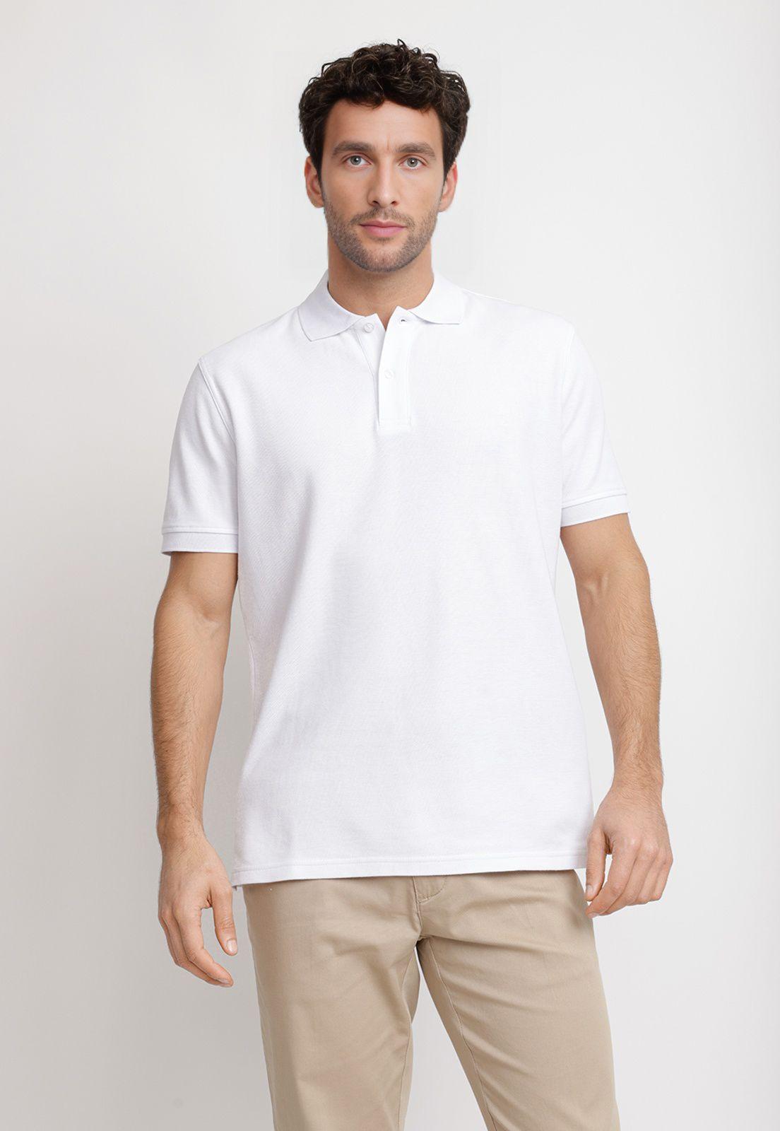 Polera Polo Pique Algodón Marini Blanco-0
